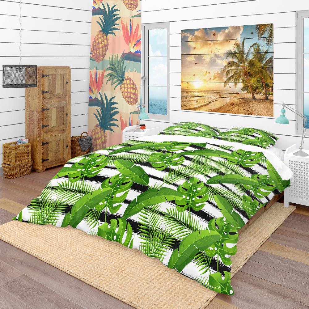 Designart BED18754-K N/AN/A 3 -Piece Green King Duvet cover Set