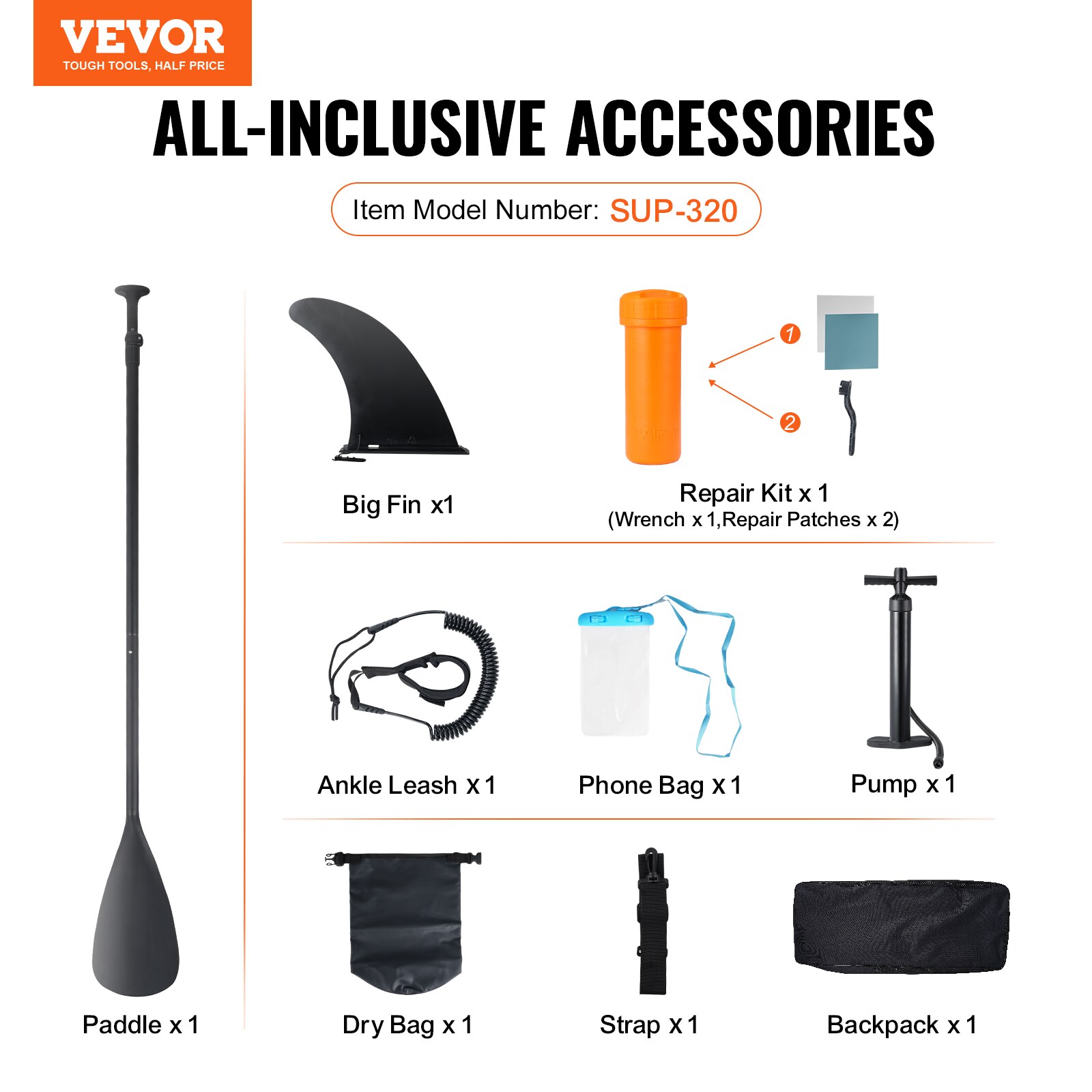 VEVOR CQJBPTKPTKBLK22QNV0 Stand-Up-Paddle-Boards - View #8