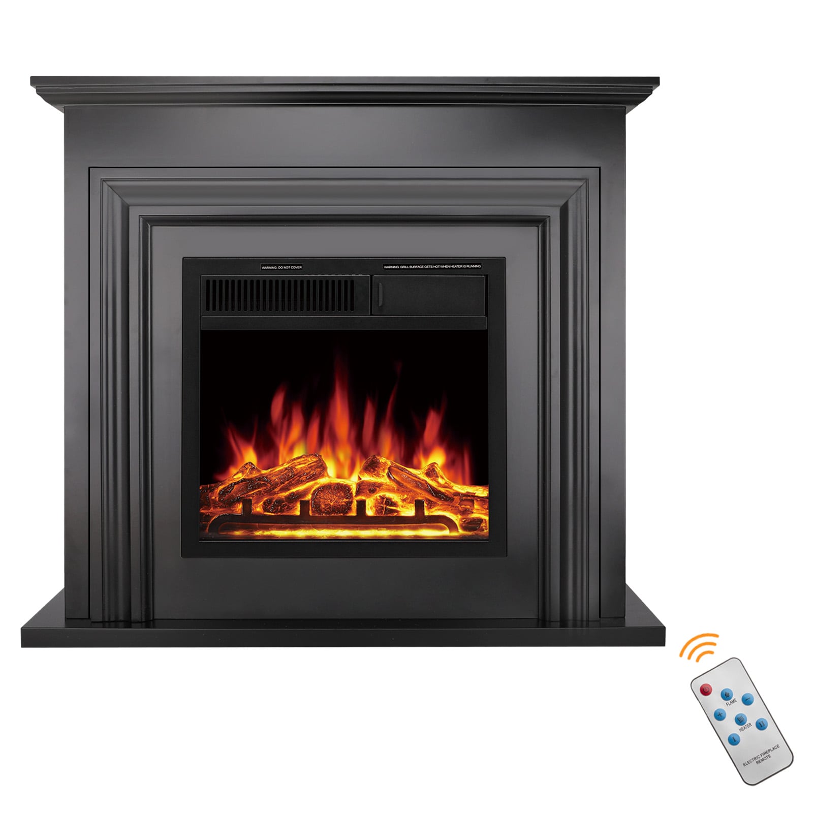 COWSAR LSSM18FP04BK+M1804 36-in W Black Free standing Infrared quartz Flat wall Electric Fireplace with Remote Control Included