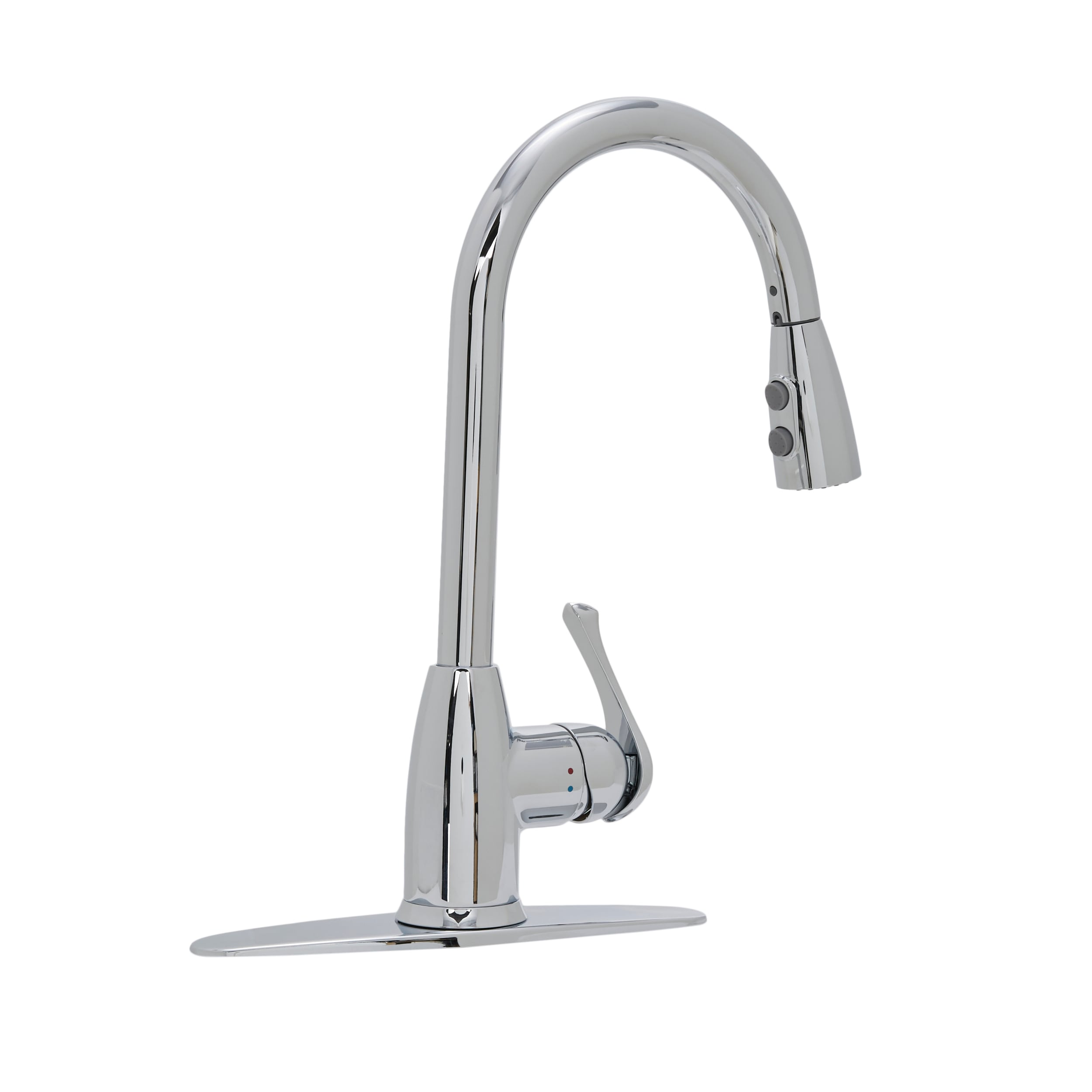 Project Source Tucker Chrome Single Handle Pull-down Kitchen Faucet ...