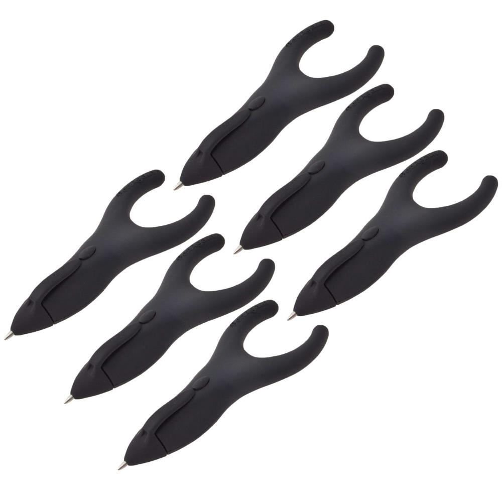 PenAgain BAUM00022-6 Ergo-Sof Retractable Ballpoint Pen, Black, Black Ink, Pack of 6