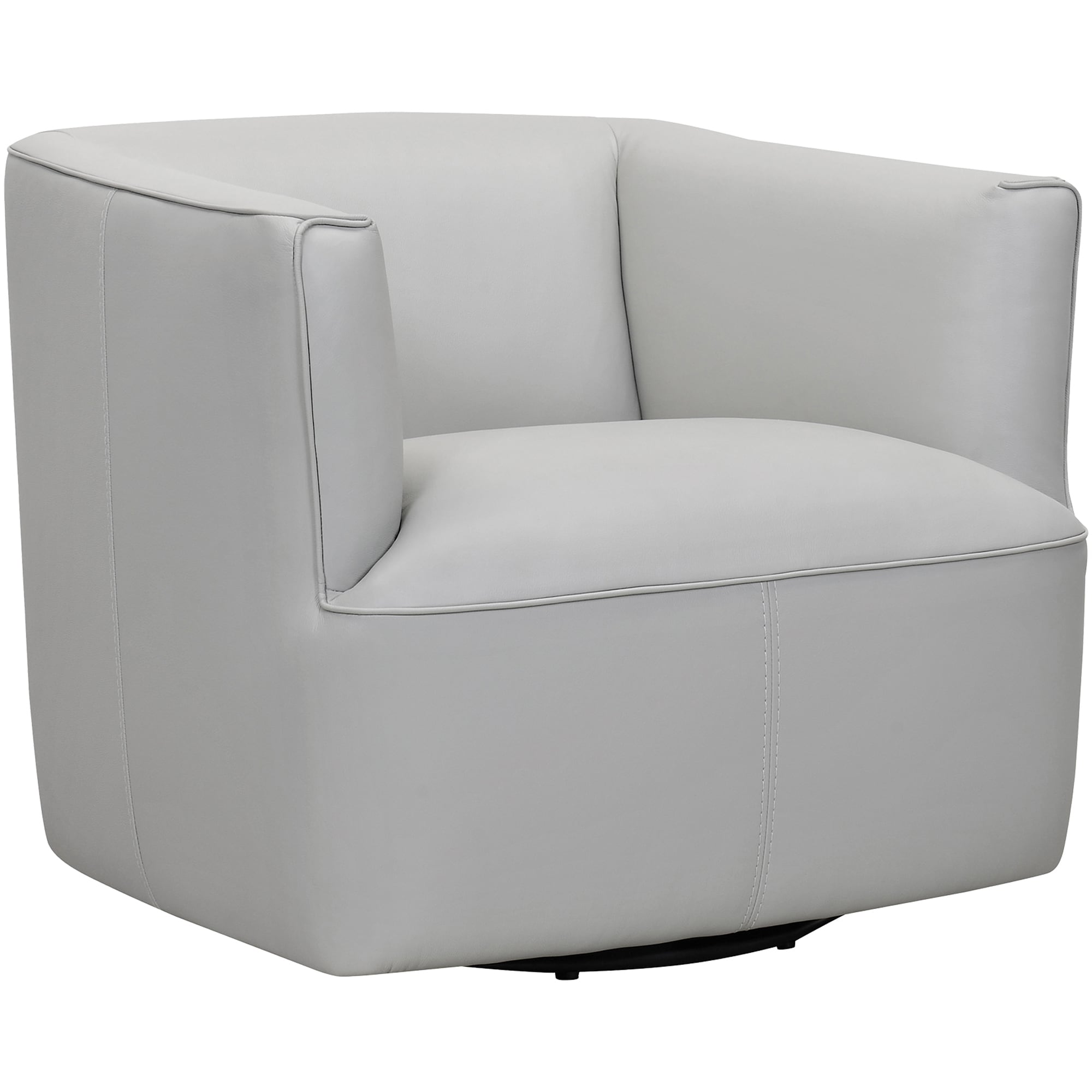 Armen Living Whitney Modern Dove Gray LeatherSwivel Accent Chair