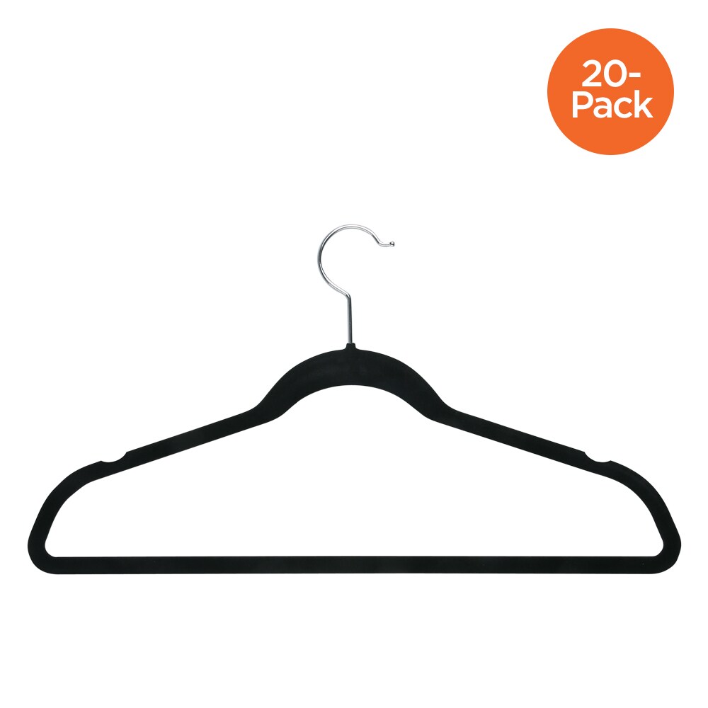 HOUSE DAY Black Plastic Hangers 60 Pack, Durable Clothes Hanger with Hooks,  Space Saving Hangers are Perfect for Use in Any Closet, Light-Weight