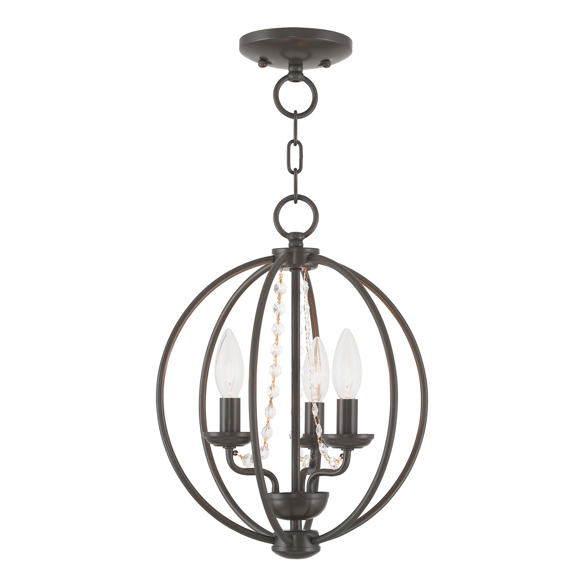 Livex Lighting 40913-92 Arabella 3 -Light Matte Bronze Transitional For Use in Bathrooms, Bedrooms, Dining Rooms, Foyers, Kitchens, Living Rooms Chandelier