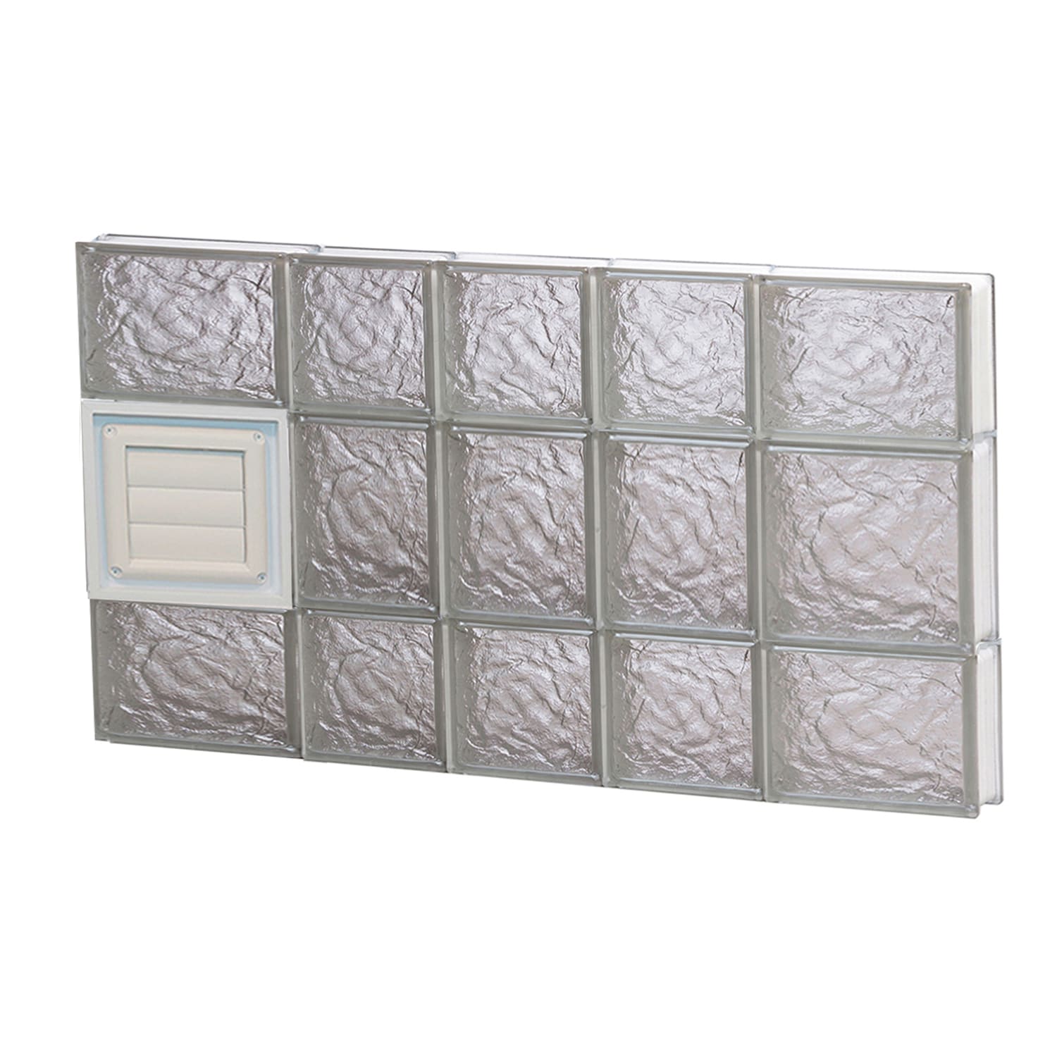 REDI2SET D3420IS Ice Glass 32-3/4-in x 19-1/4-in Frameless Replacement Dryer vent Glass Block Window