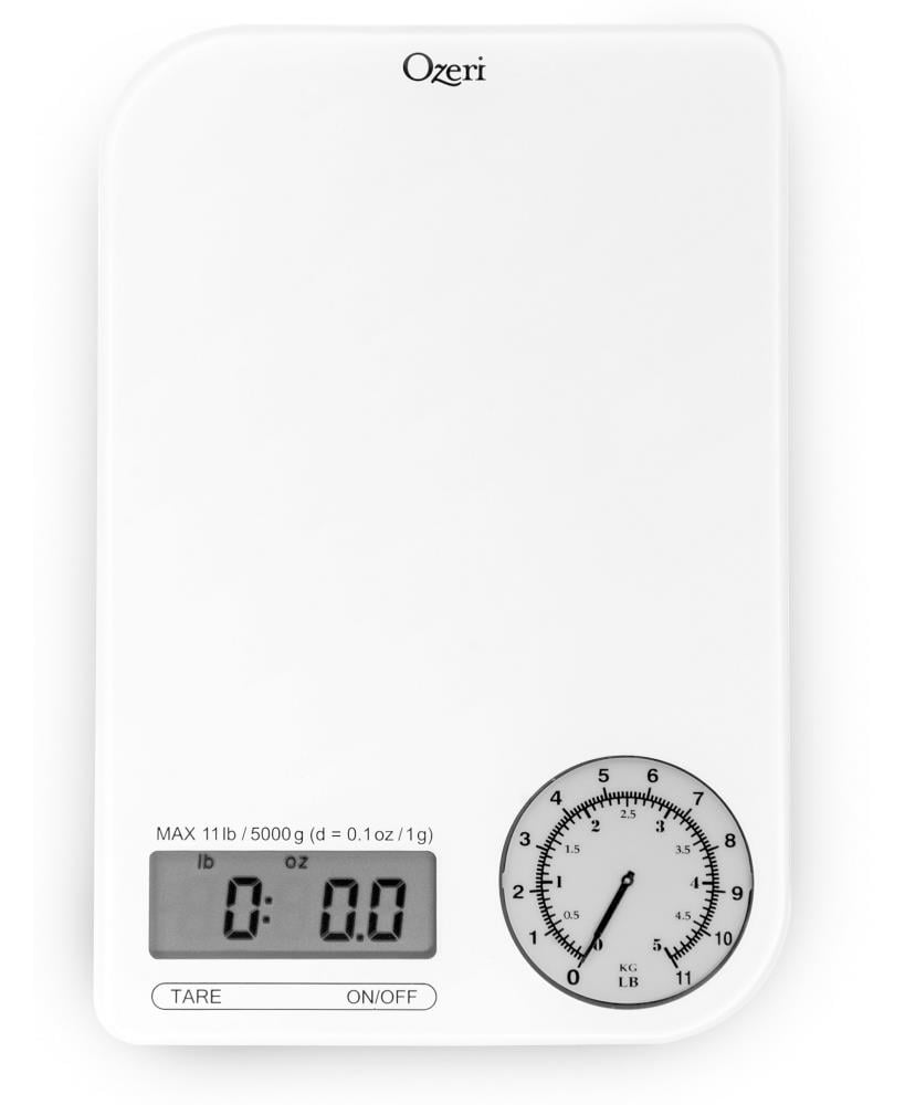 Ozeri Precision Pro Stainless-Steel Digital Kitchen Scale - White, 12lb  Capacity, Battery-Operated, Oversized Platform