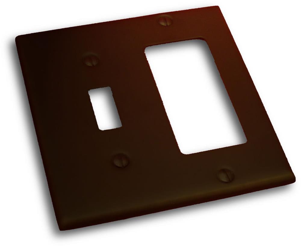 Residential Essentials 10825VB 2 -Gang Standard Size Venetian bronze Steel Indoor Toggle/Decorator Wall Plate