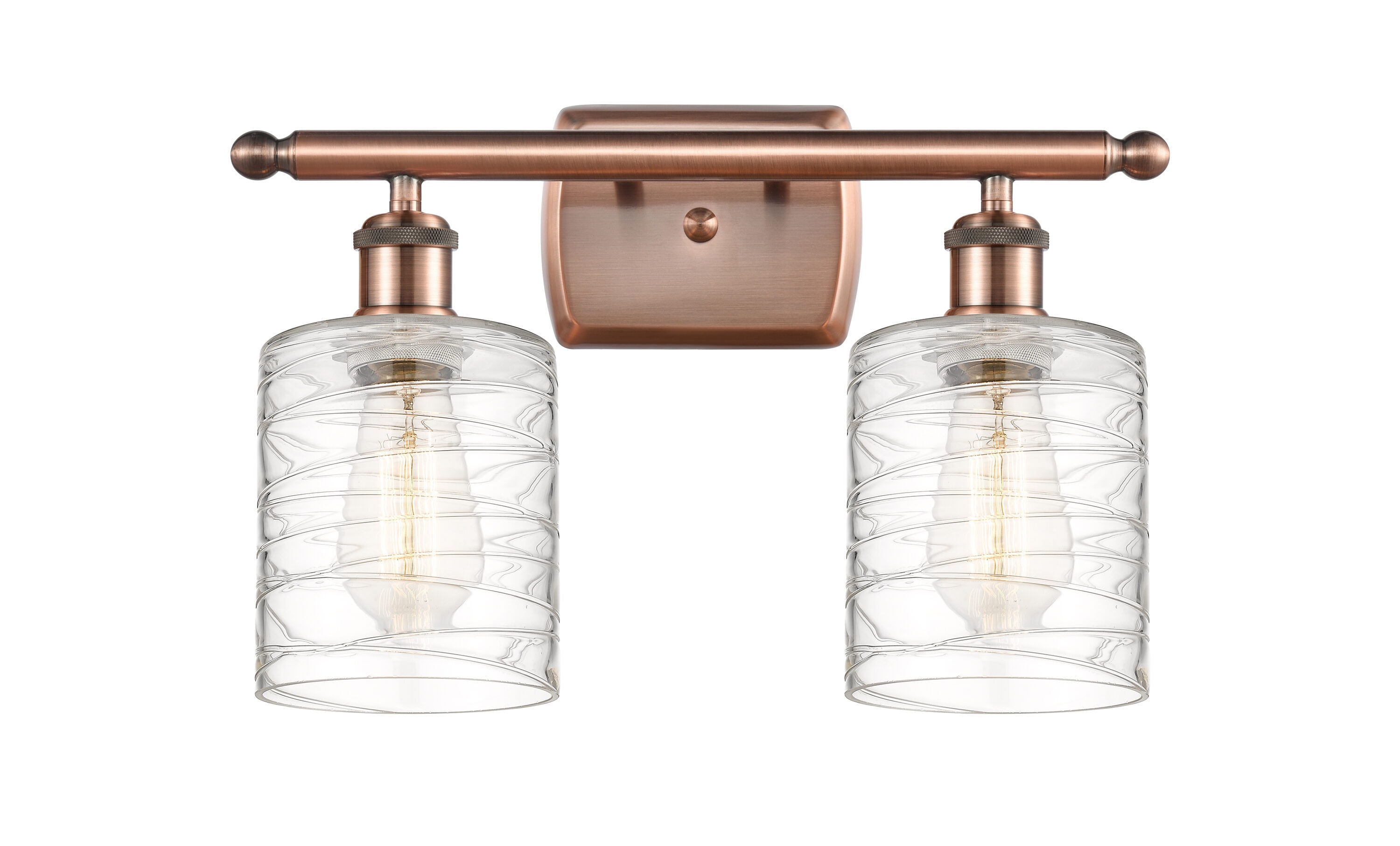 Innovations Lighting 516-2W-AC-G1113 Cobbleskill 16-in 2 -Light Antique Copper Industrial Vanity light