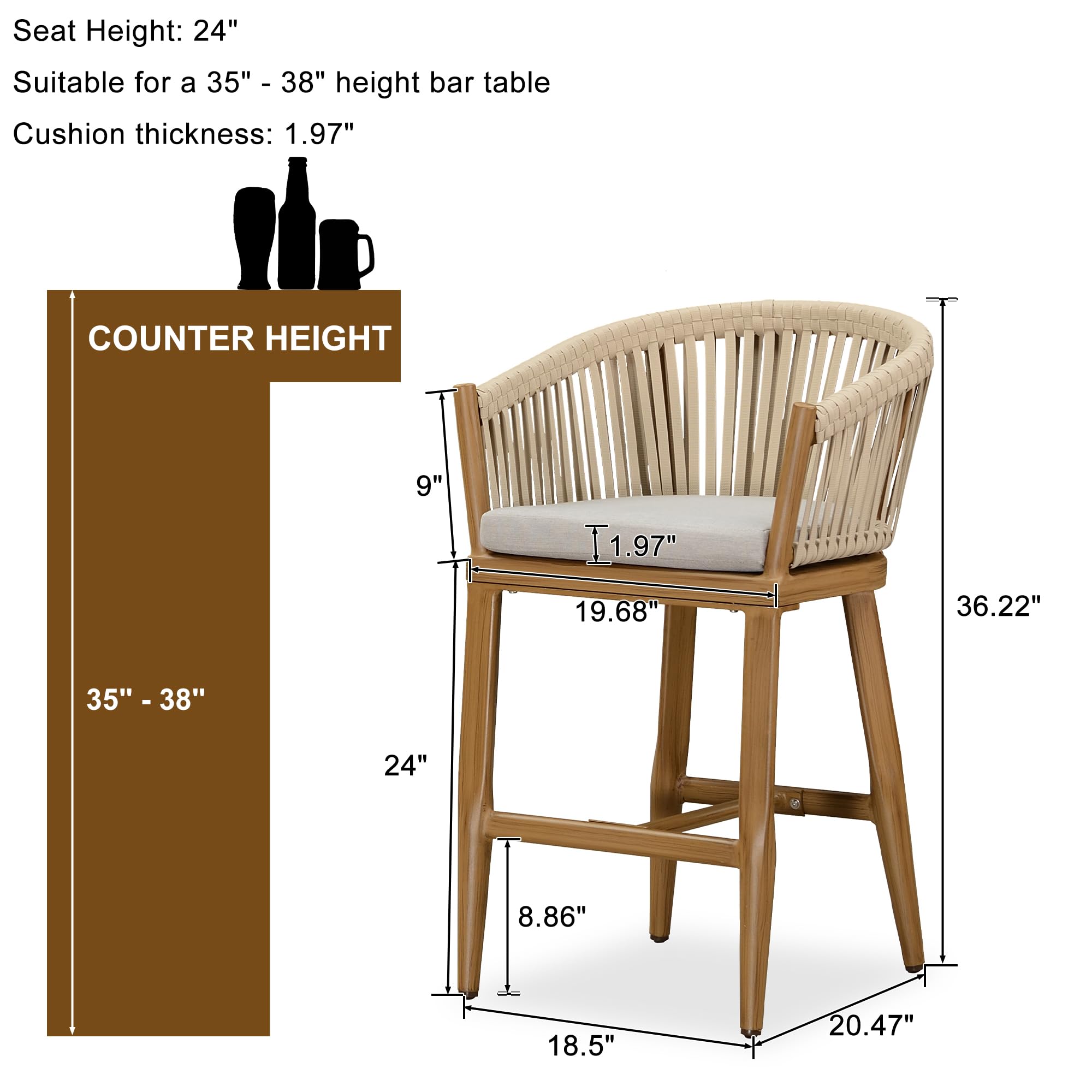 PURPLE LEAF LS04-BC02-SX-WT stools - View #3