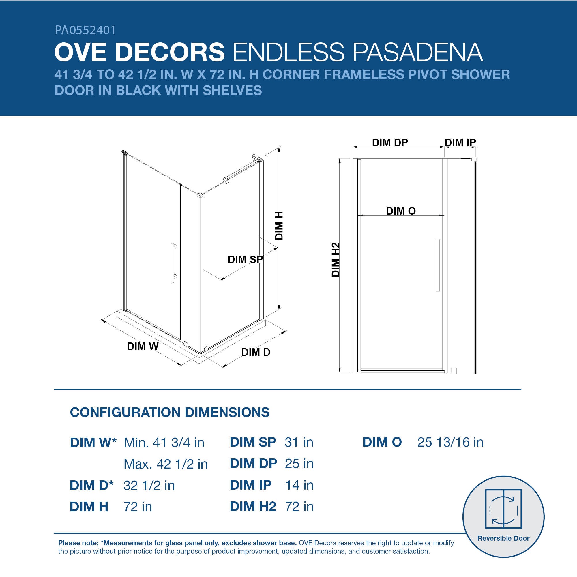 OVE Decors 828796085076 Shower-Doors - View #2