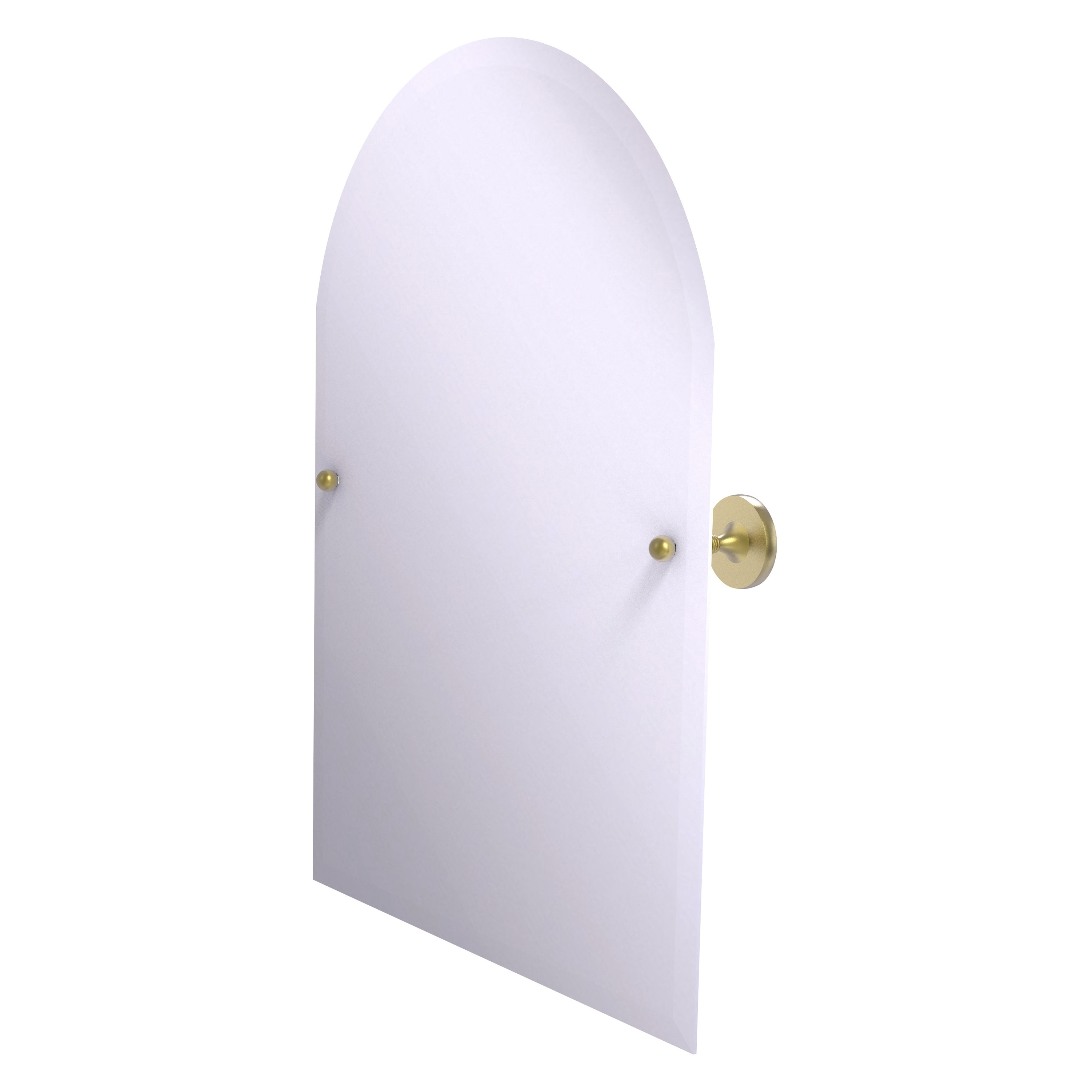 Allied Brass SL-94-SBR Shadwell 21-Inches x 3.4-Inches Beveled Frameless Arch Tilting Bathroom Vanity Mirror ( Satin Brass )