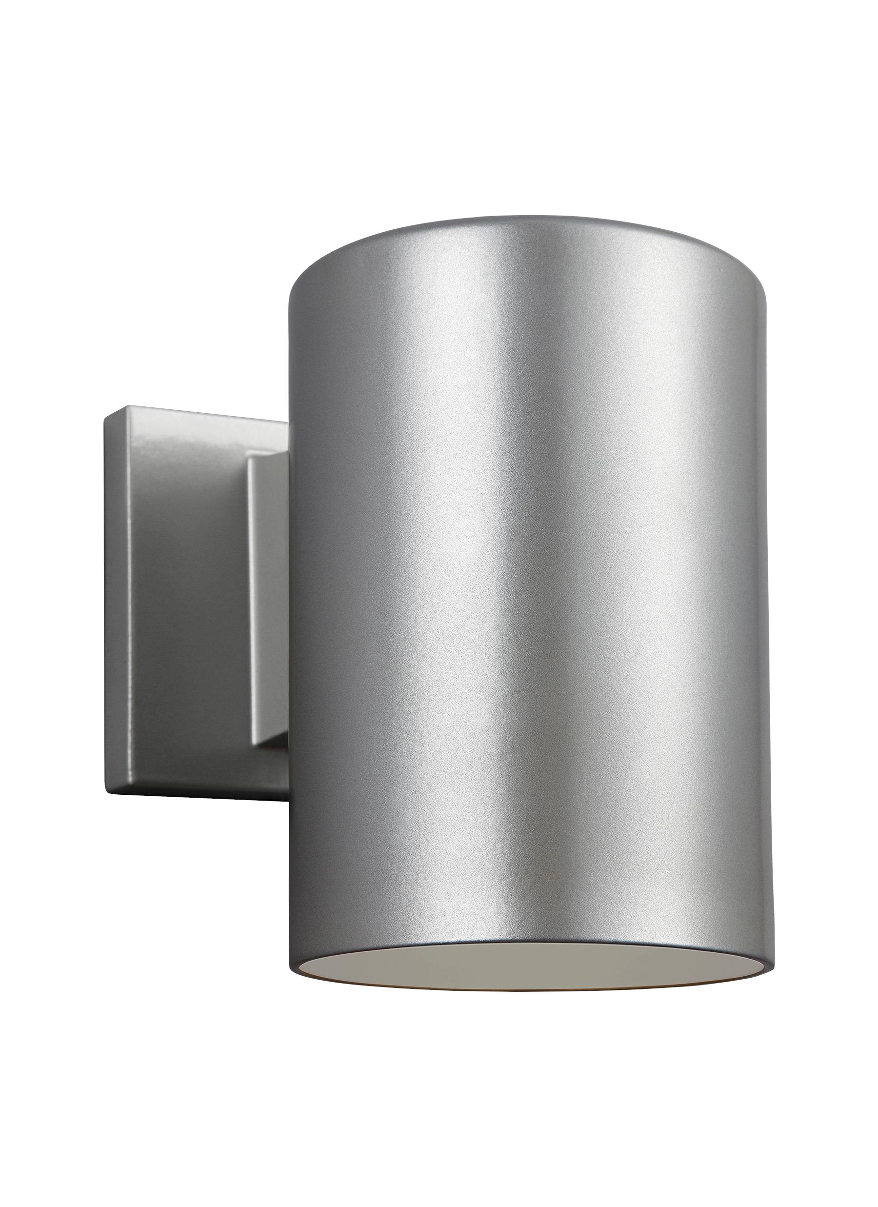 Generation Lighting 8313897S-753 Outdoor Cylinders 7.2500-in H Brushed Nickel Hardwired Dark Sky Integrated LED Outdoor Wall Light