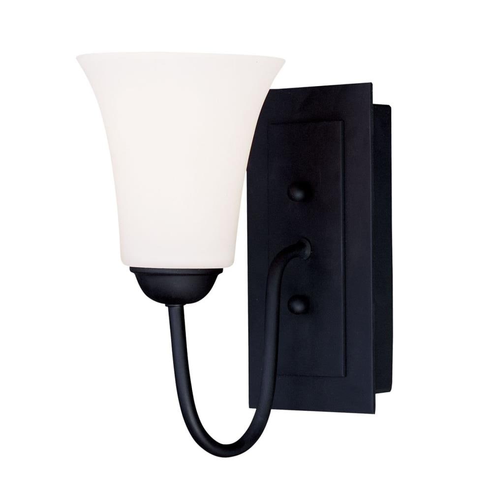 Black Hand-Blown Satin Opal Glass Wall Sconce