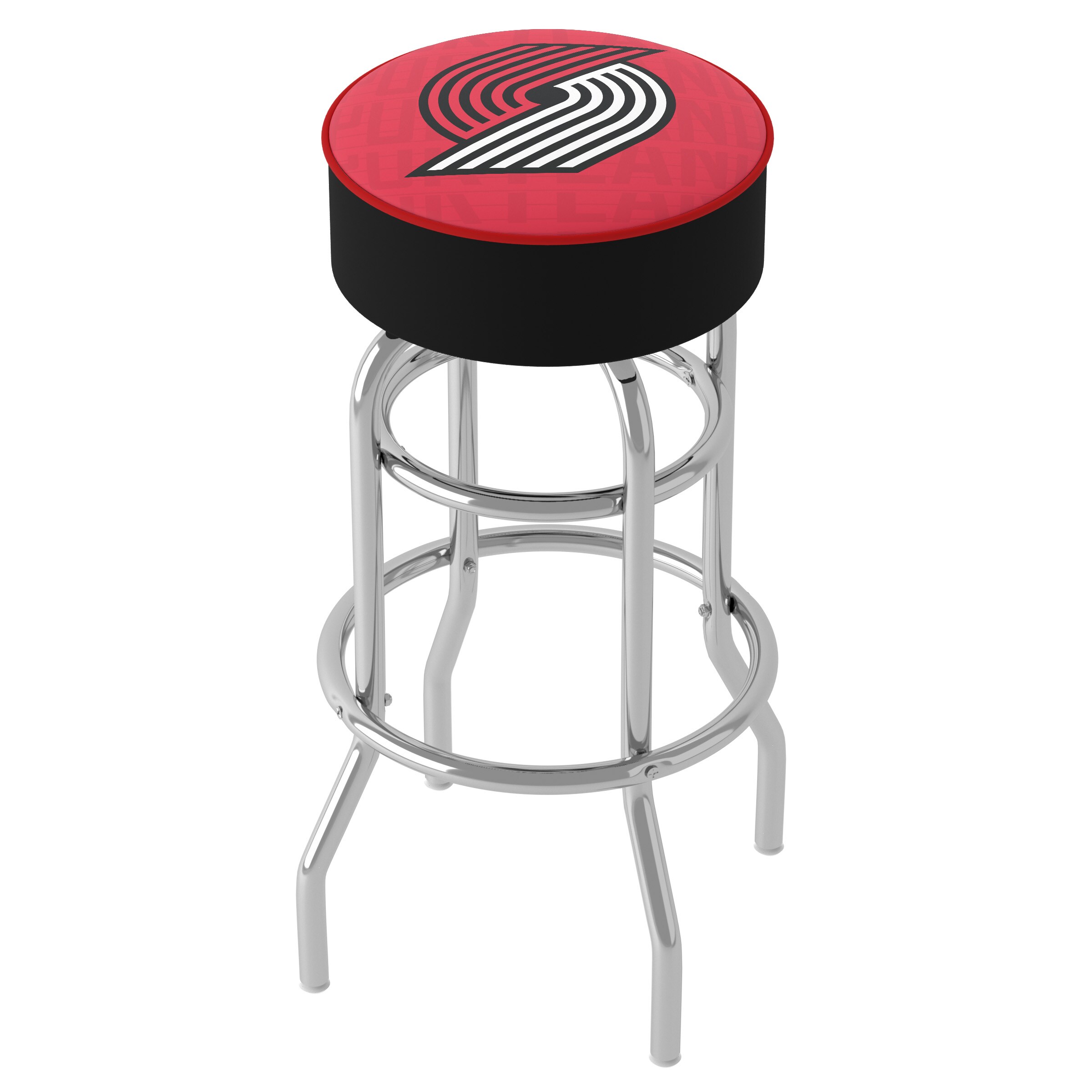 Trademark Gameroom NBA1000-PTB3-TWN Portland Trailblazers Portland Trail Blazers 31-in H Bar height (28-in to 33-in) Round Seat Upholstered Swivel Metal Bar Stool