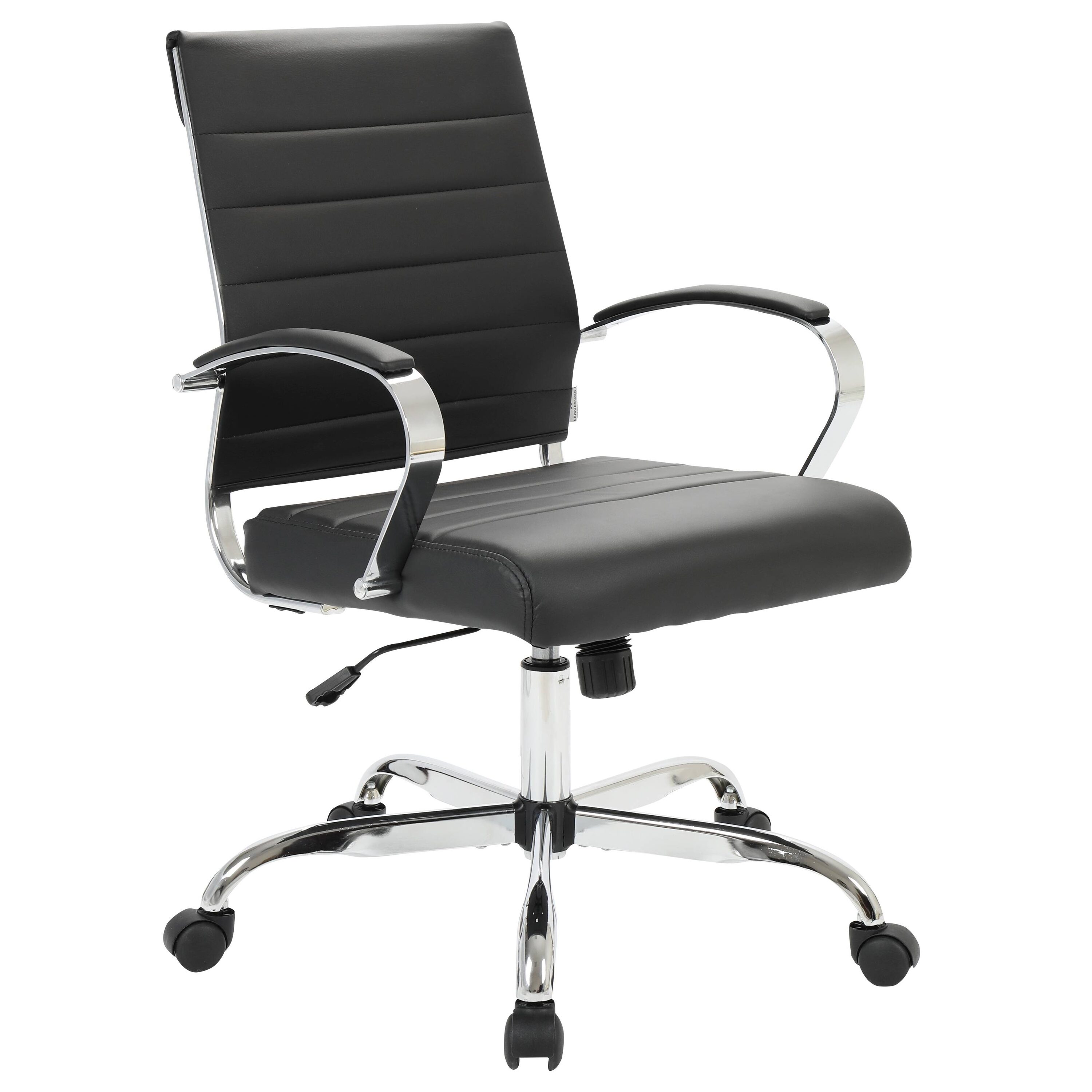 Leisuremod Benmar Black Contemporary Ergonomic Adjustable Height Swivel ...