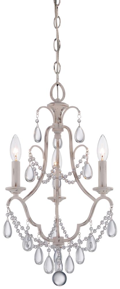 Minka Lavery 3-Light Provencal Blanc Traditional Damp Rated Chandelier ...