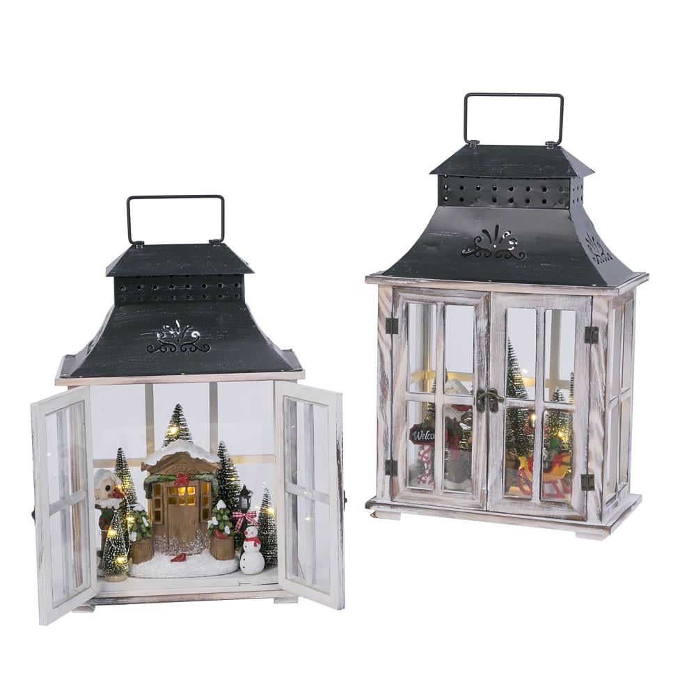 Gerson International 2489500EC 18.5-in Lighted Decoration Lantern (2-Pack) Christmas Decor