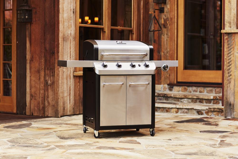 Char Broil Silver 4 Burner Liquid Propane Gas Grill with 1 Side