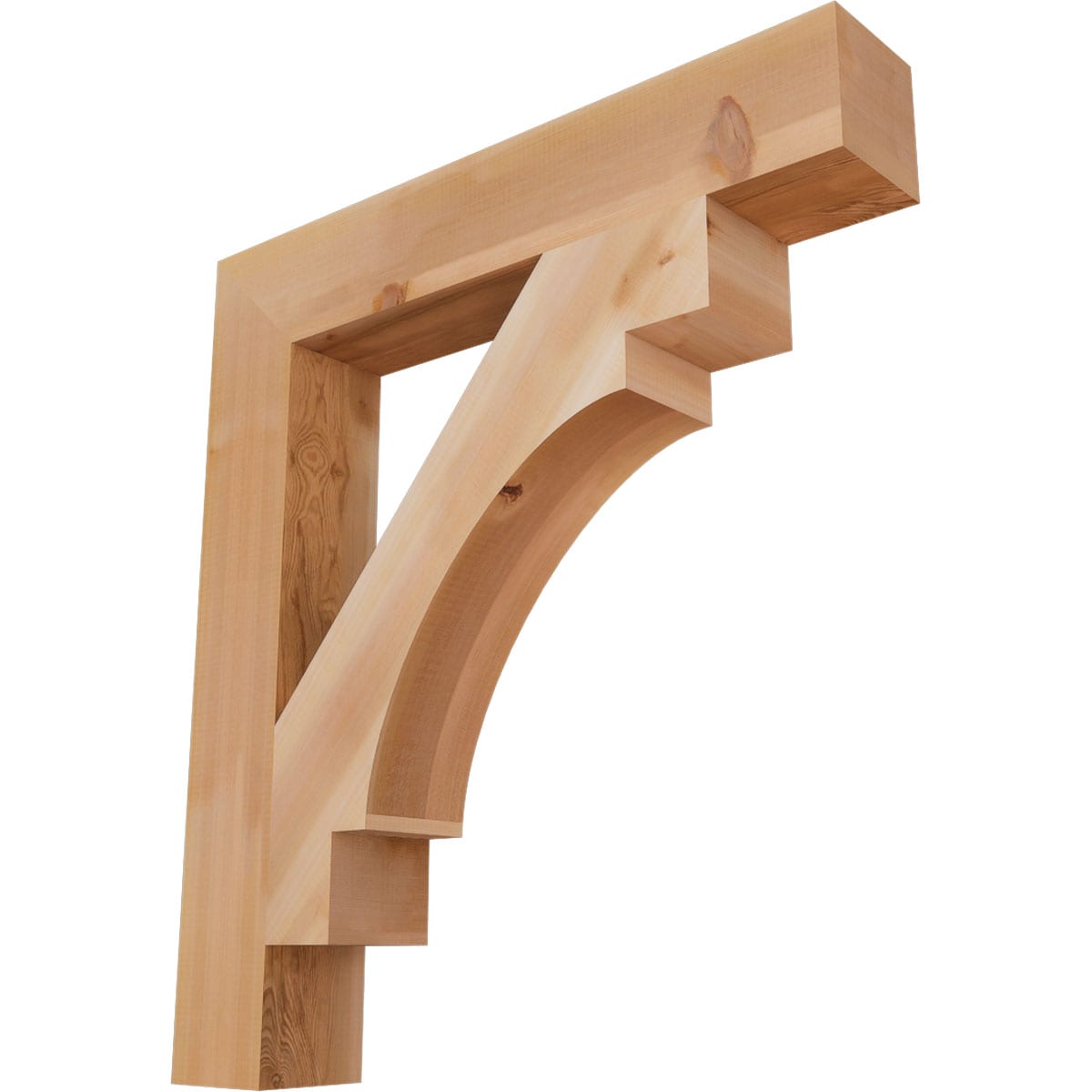 Ekena Millwork BKT06X36X40MRC05SWR Merced block smooth 5-1/2-in x 36-in x 40-in Western red cedar Brown Wood Standard bracket