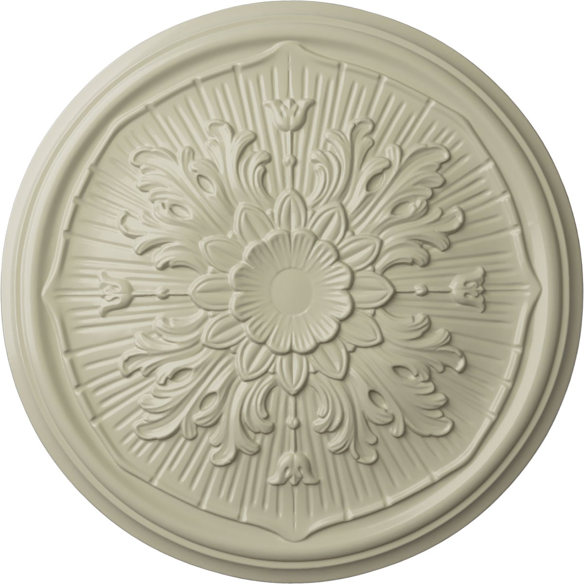 Ekena Millwork CM16LUCYF Luton 15.75-in W x 15.75-in L Painted Clear Yellow Polyurethane Whole Ceiling Medallion