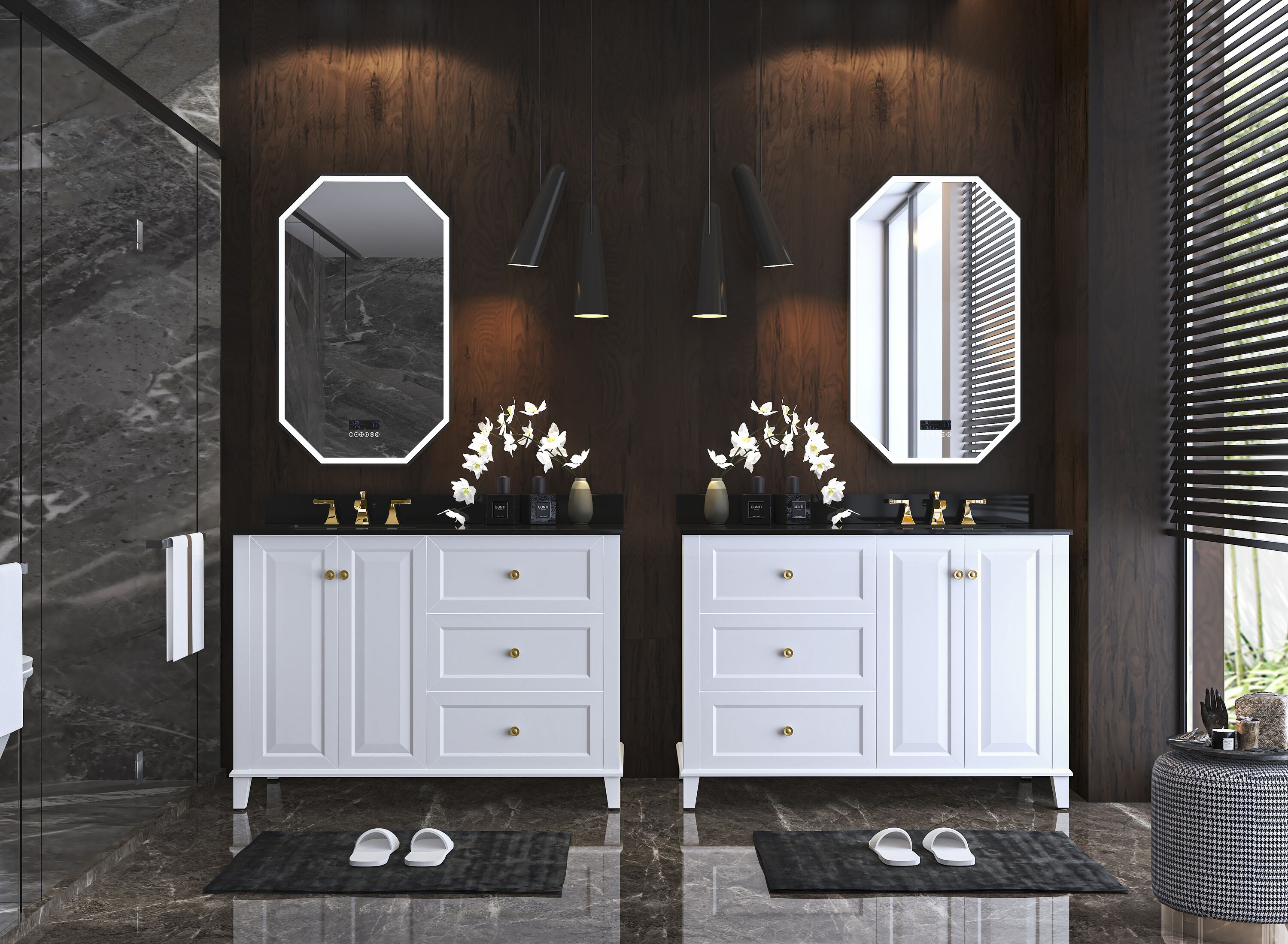 Ancerre Designs VTSMHANNAH48RWBGD Bath-Vanity-Combo - View #12