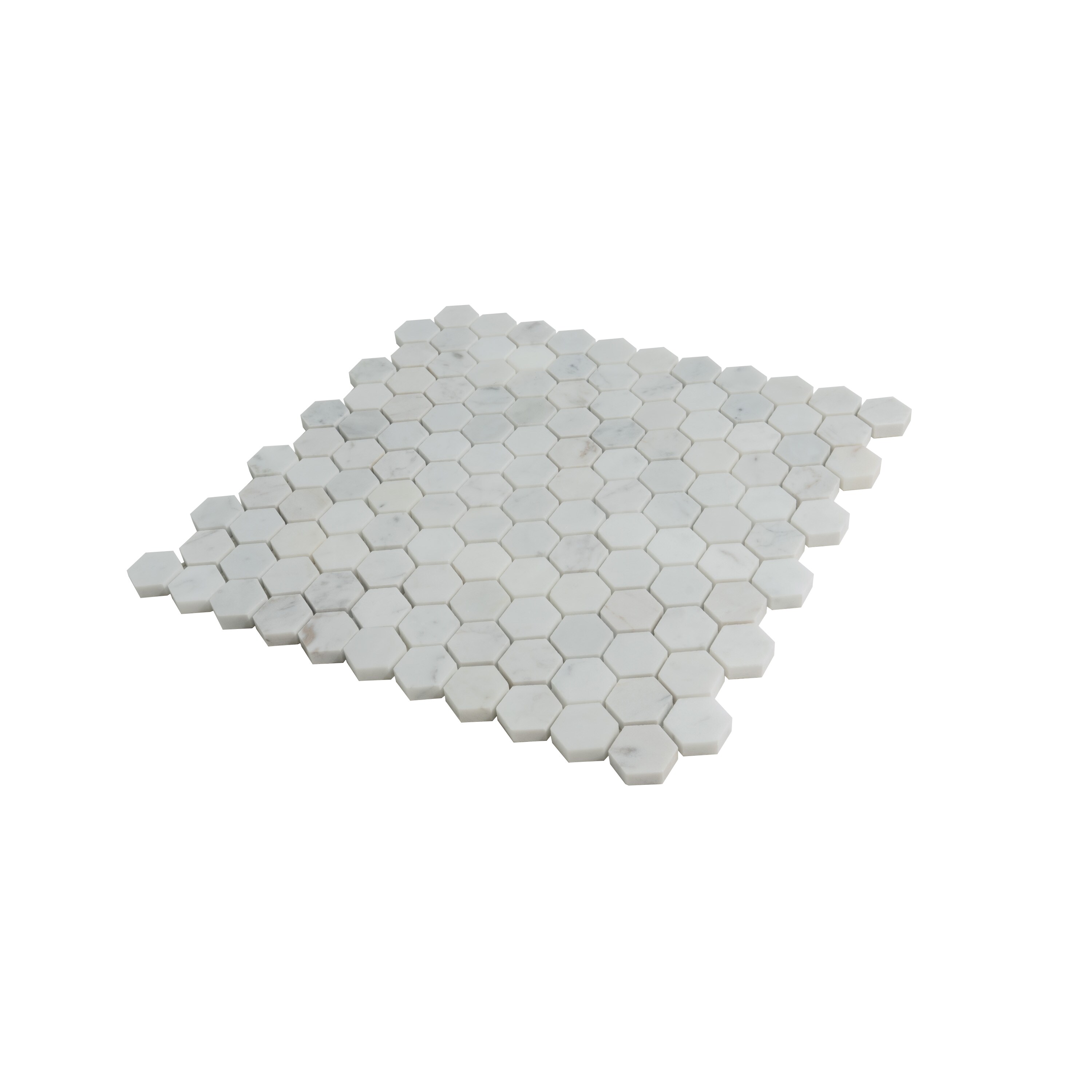Apollo 11.2" x 11.7" White Hexagon Polished Marble Mosaic Tile