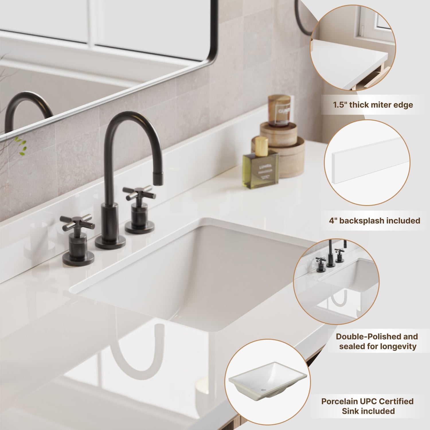 ARIEL A043SLWQRVOGRY Bath-Vanity-Combo - View #6