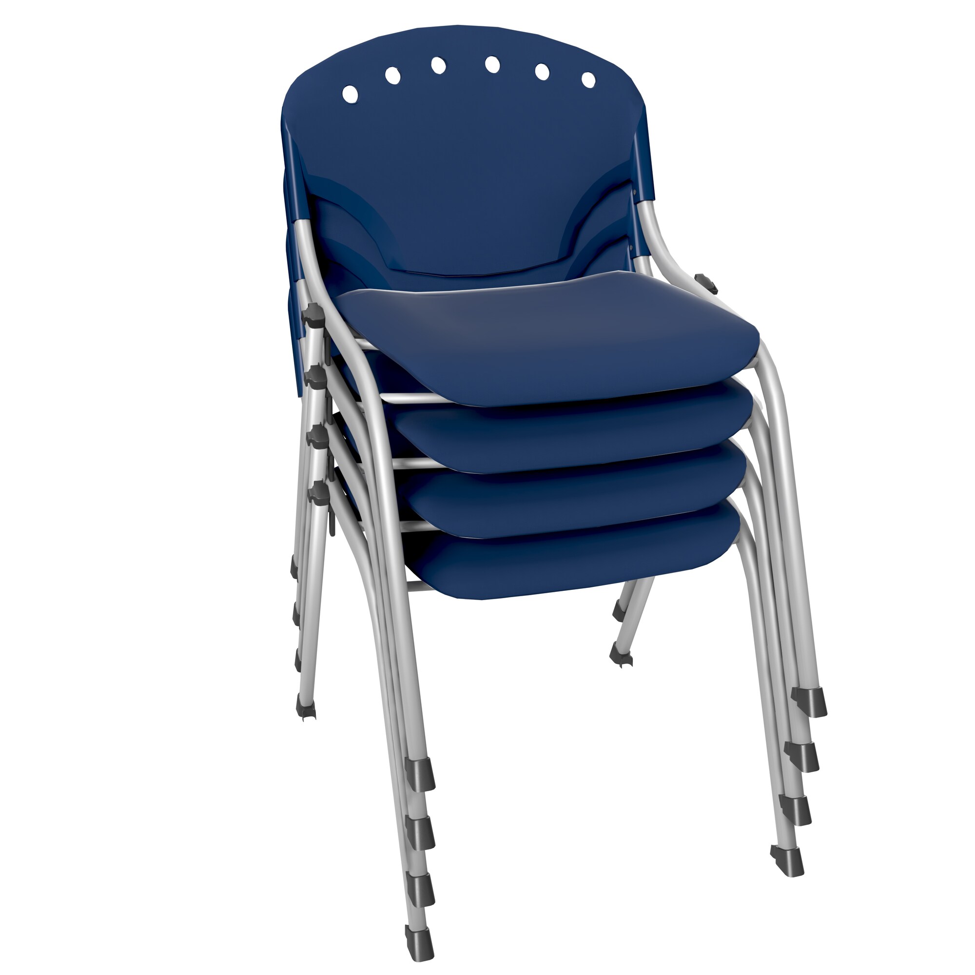 Set of 4 Rico Navy Blue Armless / 4 Pack Contemporary Polypropylene Reception Chair