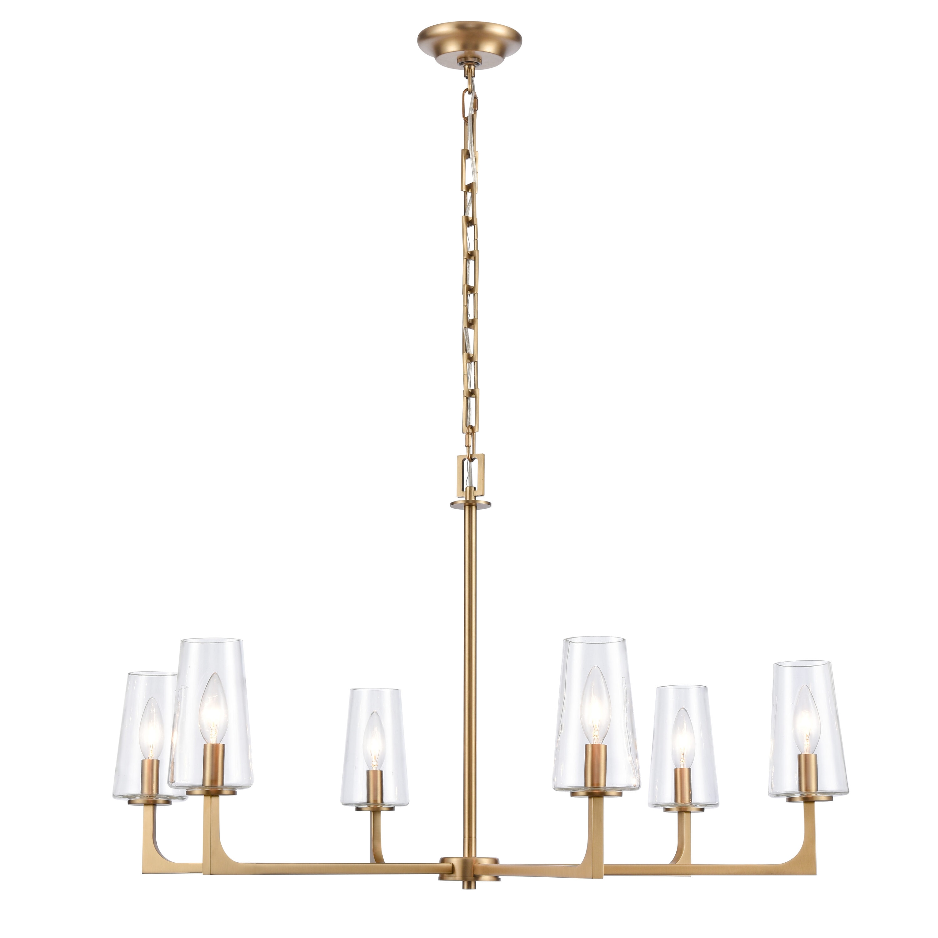 Westmore by ELK Lighting LW-202302010275 River Brass Transitional For Use in Bedrooms, Dining Rooms, Foyers, Living Rooms Chandelier