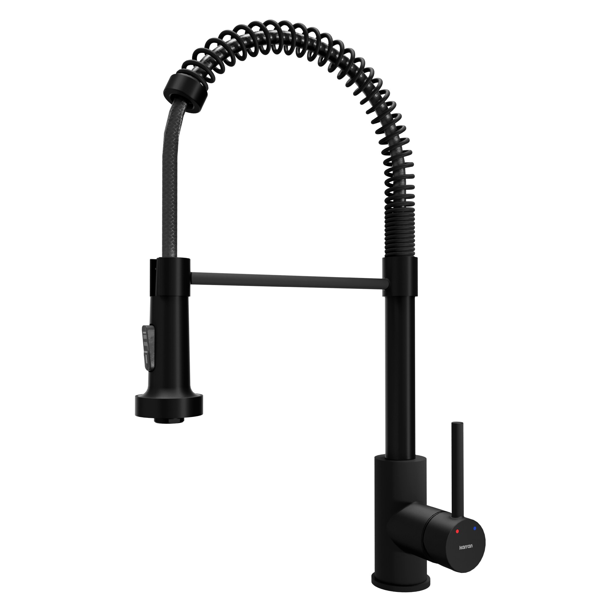Karran KKF225MB Matte Black Single Handle Deck-mount Pull-down Kitchen Faucet with Sprayer