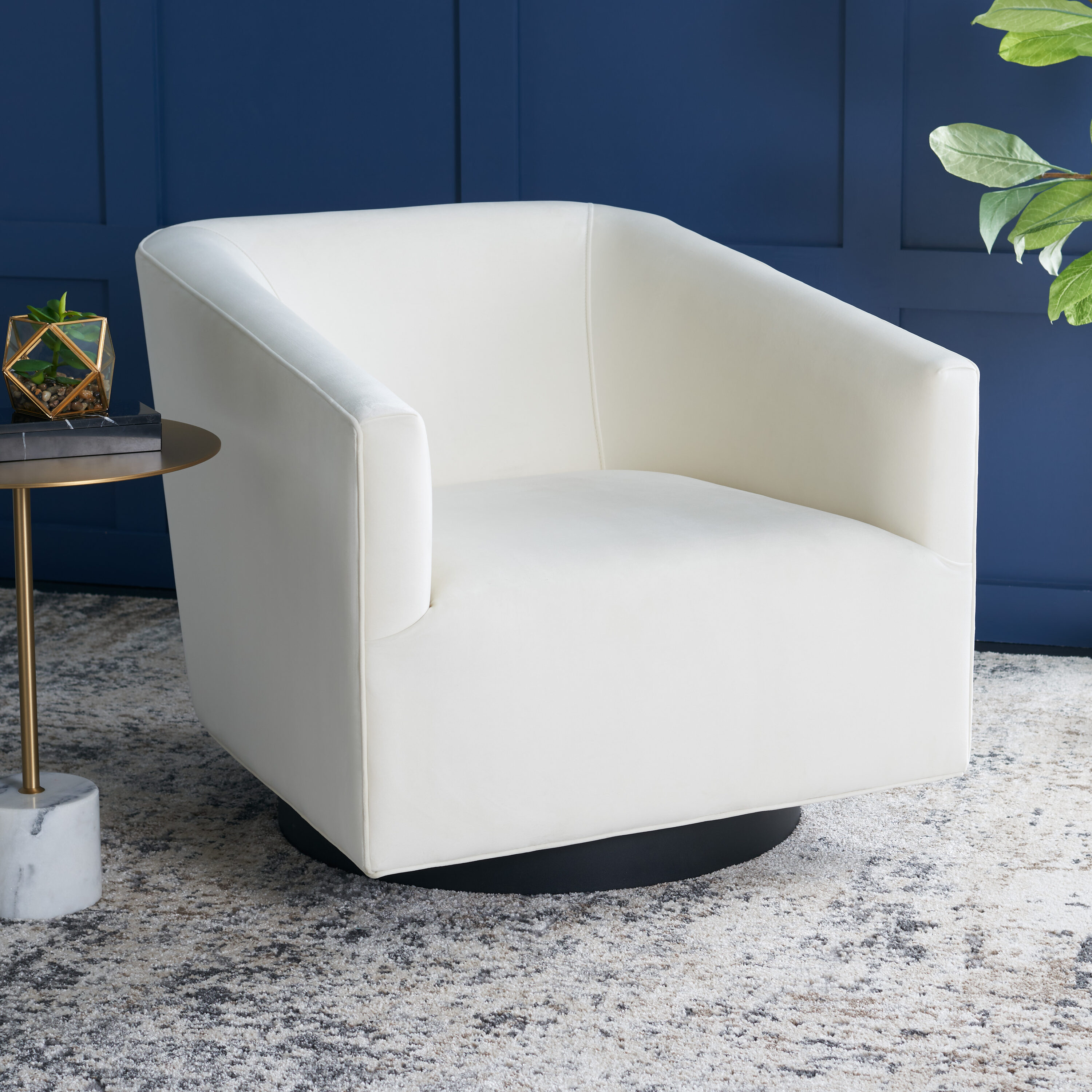 Velvet chair online cream