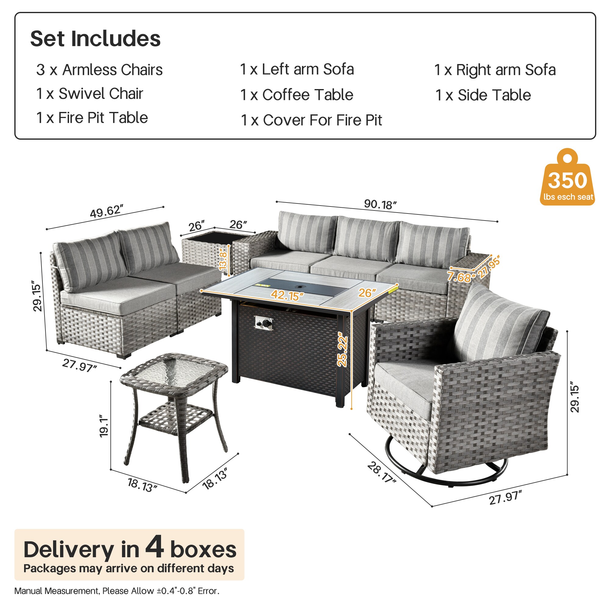 Pouuin SCFPBBR20T-9 Patio-Sofas-Daybeds - View #2