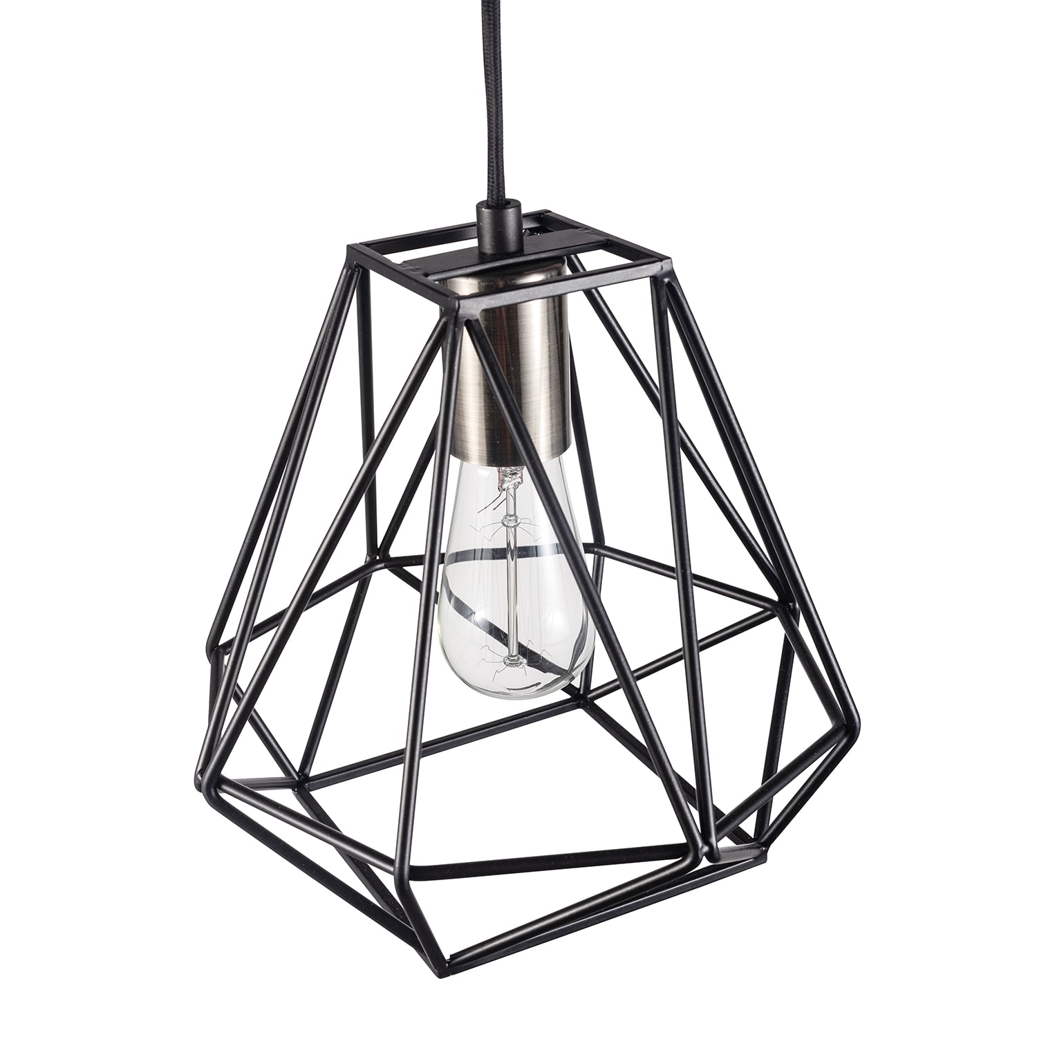 Sansa Dark Bronze Geometric Cage Pendant Light