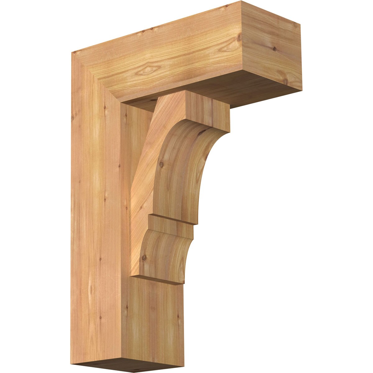 Ekena Millwork 1461965 Balboa Block Smooth Bracket with Offset Brace Western Red Cedar Wood Standard Bracket