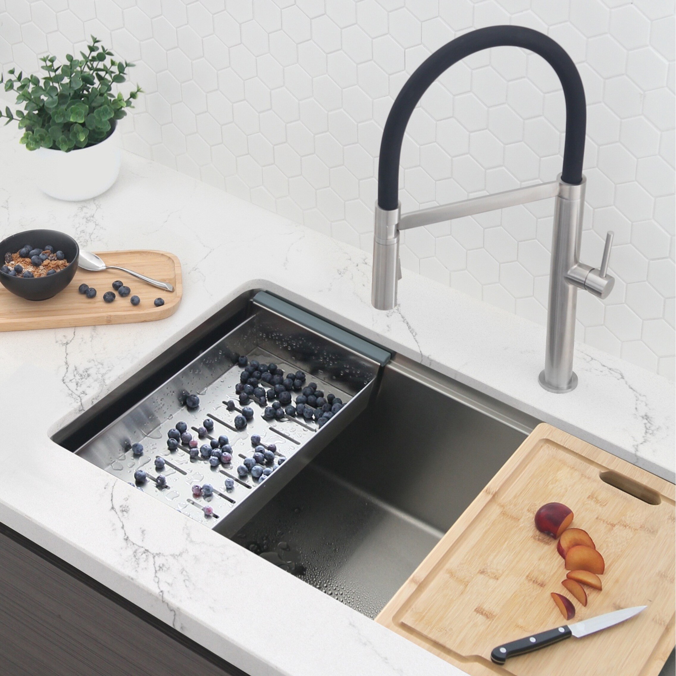 Versa 33'' Stainless Steel Single Bowl Workstation Sink with Accessories