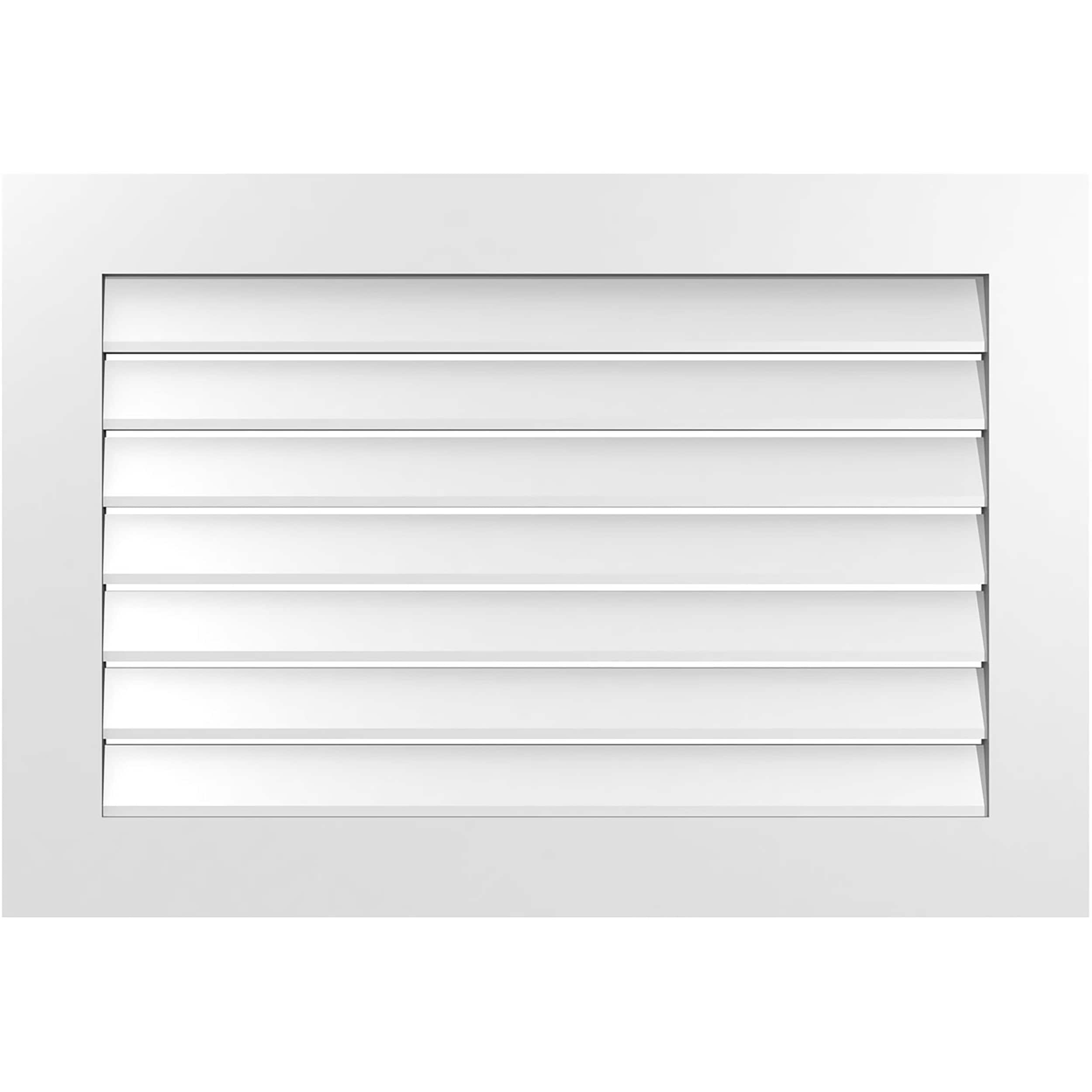 Ekena Millwork GVPVE38X2601SF 38-Inches x 26-Inches Off-white Rectangle PVC Gable Louver Vent