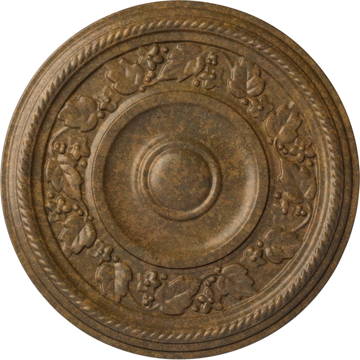 Ekena Millwork CM16TYRZS Tyrone 16.125-in W x 16.125-in L Painted Rubbed Bronze Polyurethane Whole Ceiling Medallion