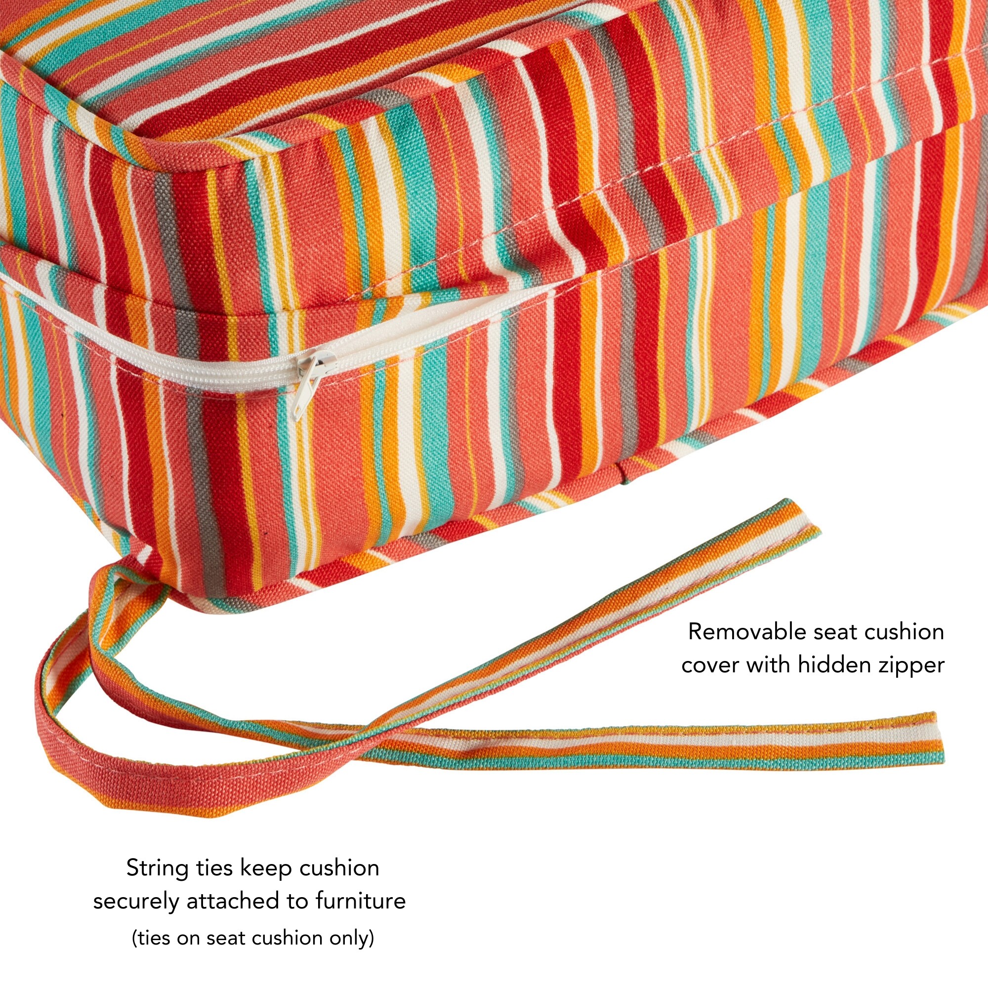 Greendale Home Fashions OC7820-WATERMELON Patio-Furniture-Cushions - View #4