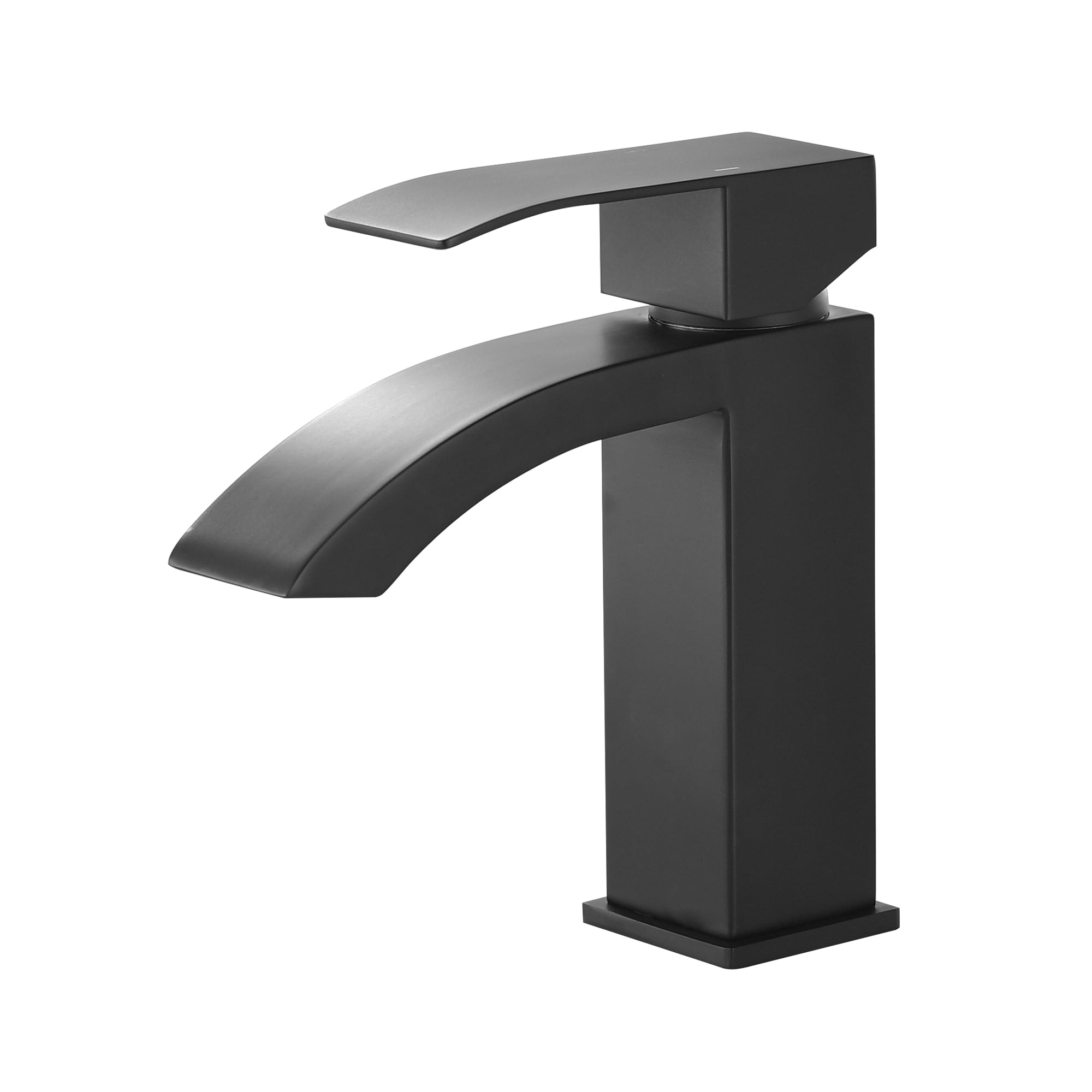 WELLFOR WK0901 Matte Black Single hole 1-handle Low-arc Residential Handle Bathroom Sink Faucet