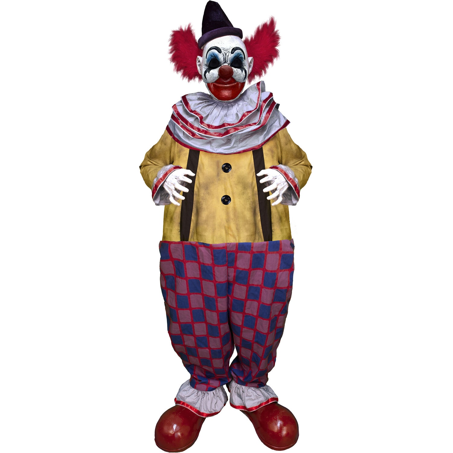 Haunted Hill Farm HHSTLCLOWN-2FLSA 6.5-ft Freestanding Motion Activated Talking Lighted Puddin Clown Animatronic
