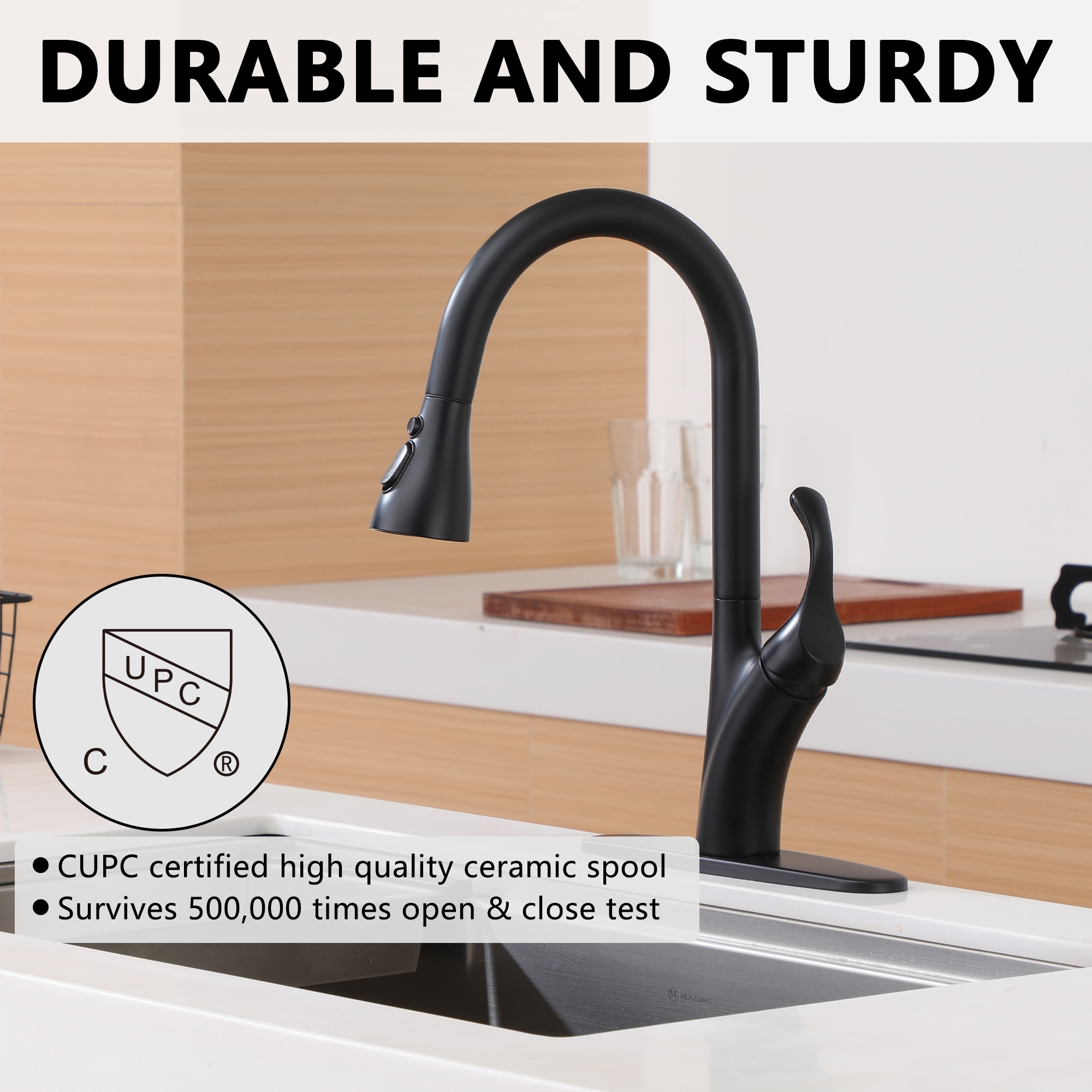 Mondawe AM-K127W-MB Kitchen-Faucets - View #2