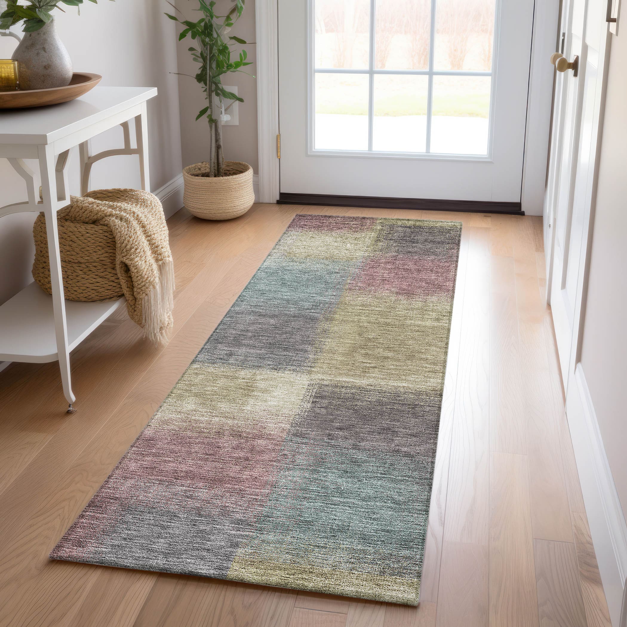 Addison Rugs ACN742BG2X8 Chantille ACN742BG 2 x 7 (ft) Polyester Beige Rectangular Indoor/Outdoor Geometric Machine washable Area rug