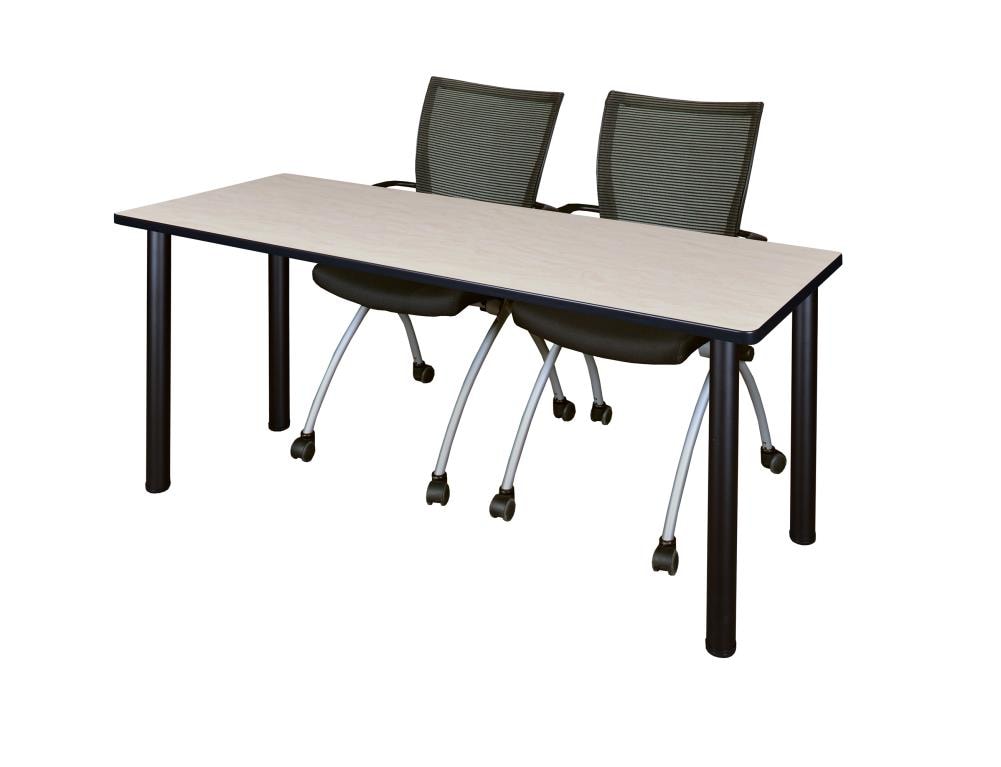 Regency MT7224PLBPBK09BK Training Off-white 4-Person Training Table (72-in W x 29-in H)