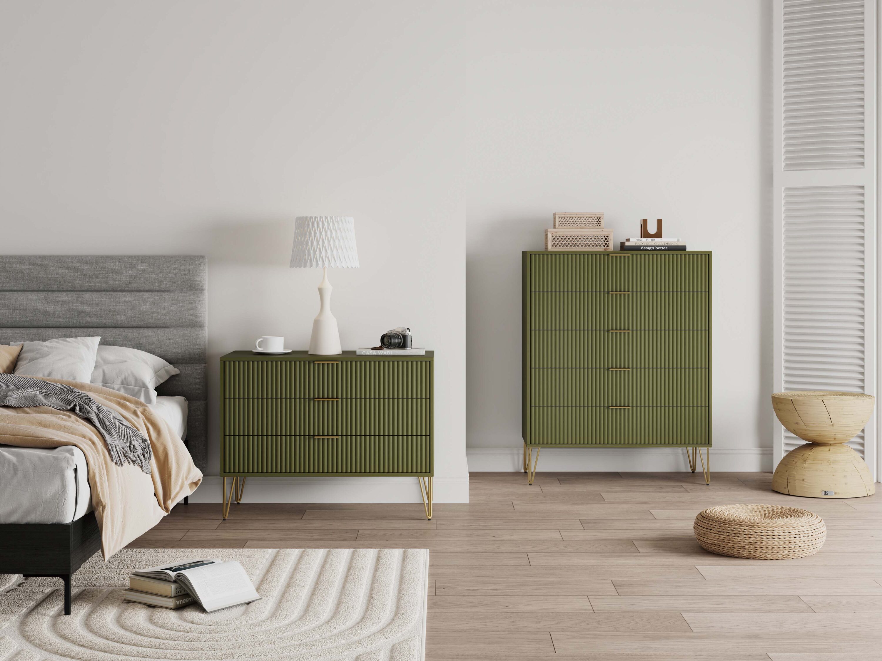 Manhattan Comfort 2-DB05-OG Olive Green 8 -Drawer Standard dresser