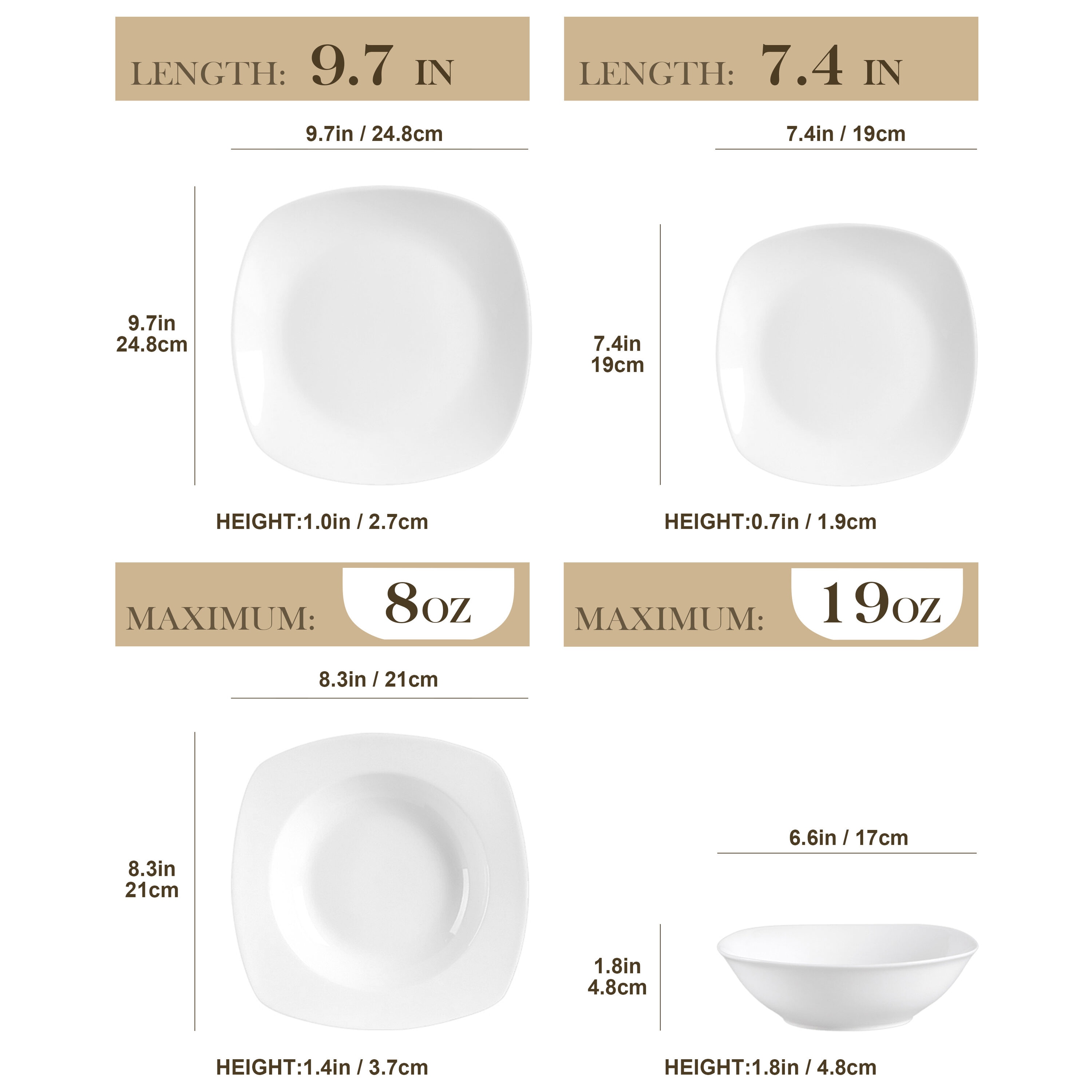 MALACASA 20-Piece White Dinnerware, ELISA-20 in 2023