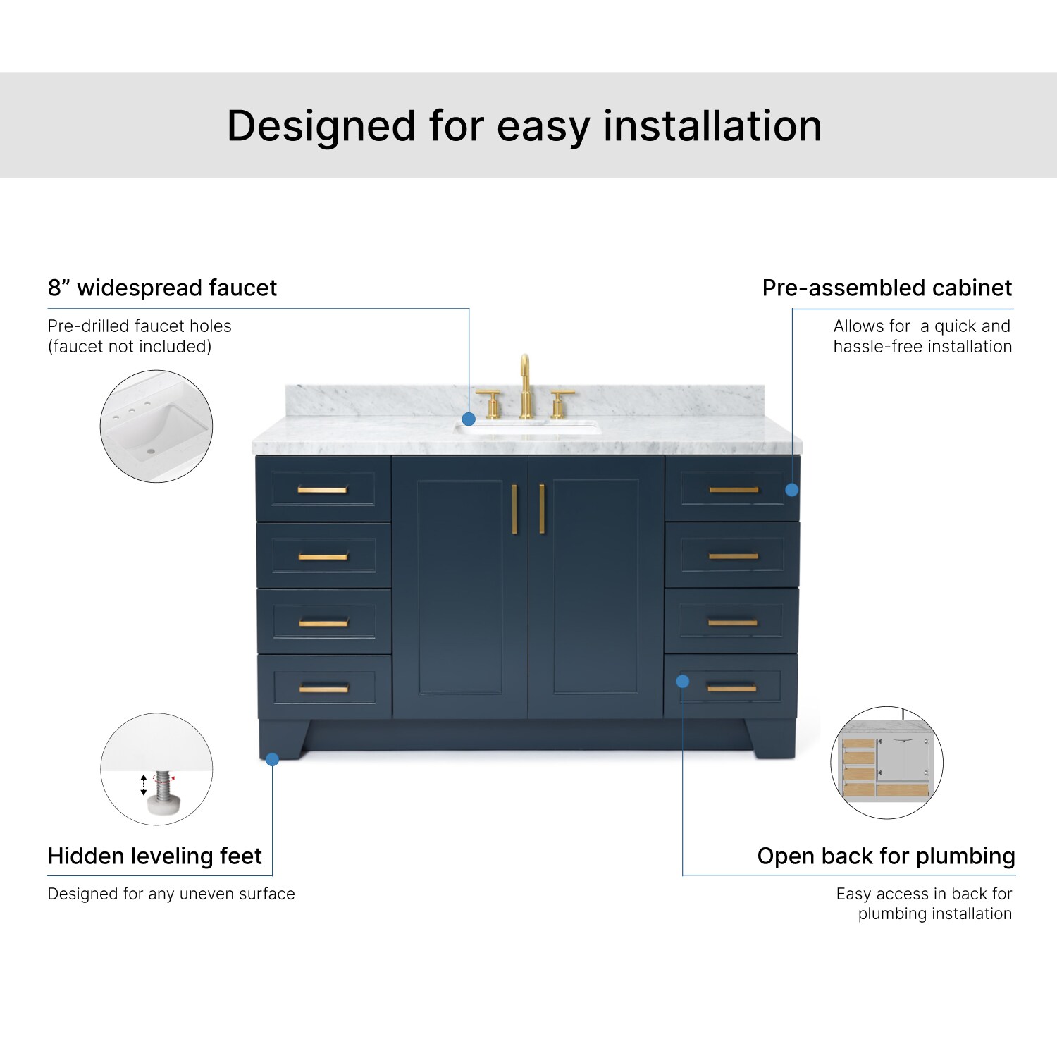 ARIEL Q061SCWRVOMNB Bath-Vanity-Combo - View #7