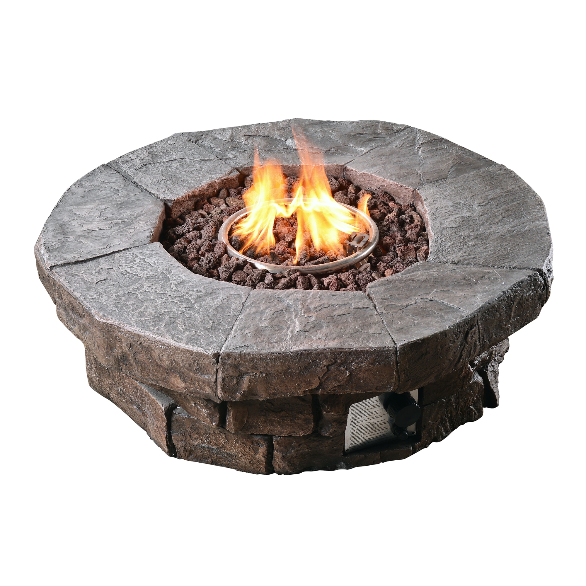 Teamson Propane Fire Pits 37 01 In W 50000 Btu Brown Concrete Propane Gas Fire Pit In The Gas Fire Pits Department At Lowes Com