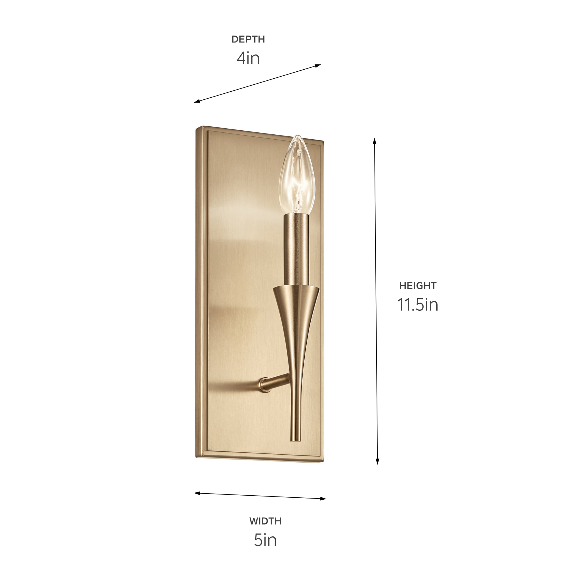 Champagne Bronze Modern Dimmable Wall Sconce