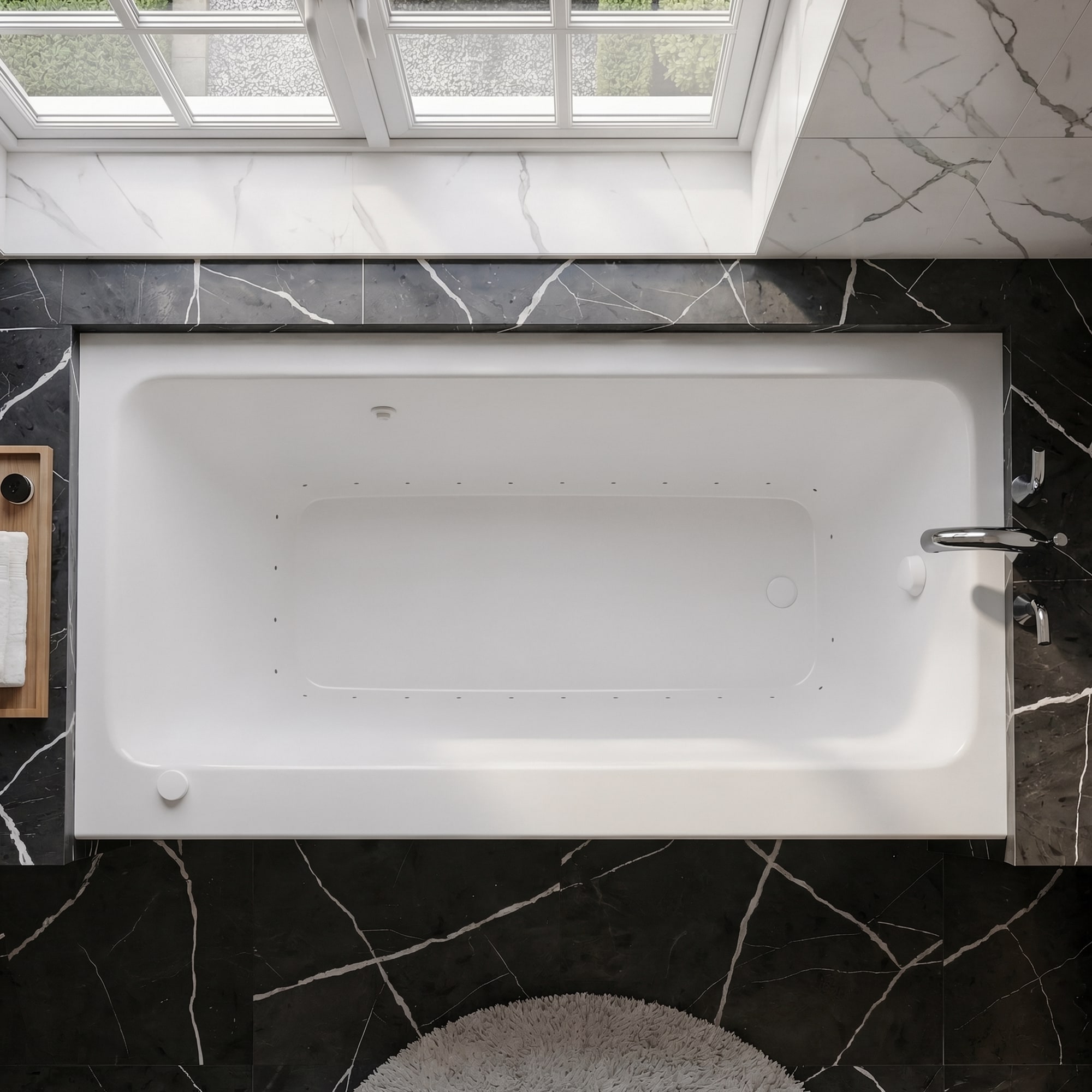 Endurance Ibis 32-in x 60-in White Acrylic Alcove Air Bath (Right