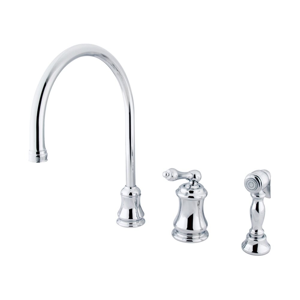 Chicago Chrome Single Handle High-arc Kitchen Faucet with Side Spray Included | - Elements of Design ES3811ALBS